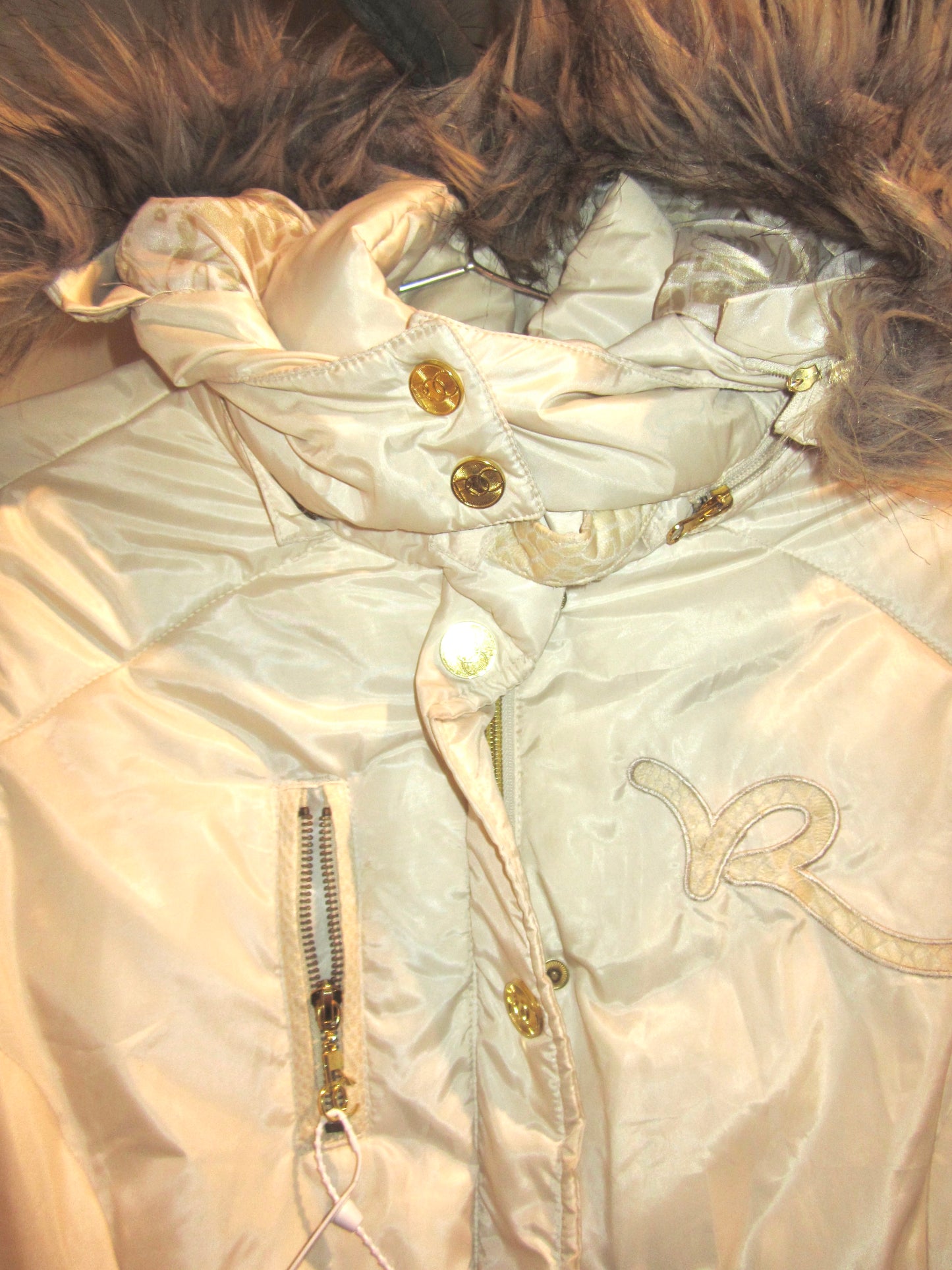 Vintage Rocawear cream puffer jacket
