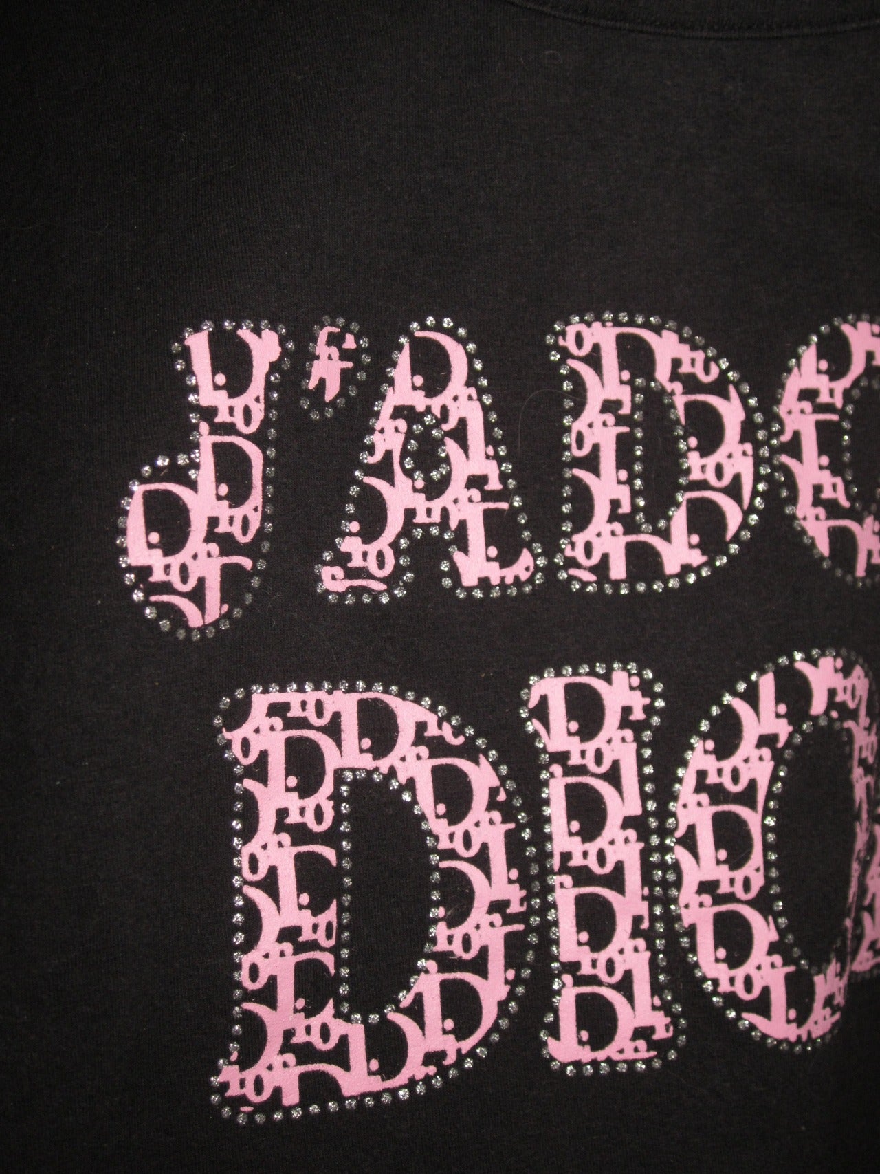 Vintage Dior pink rhinestone tee