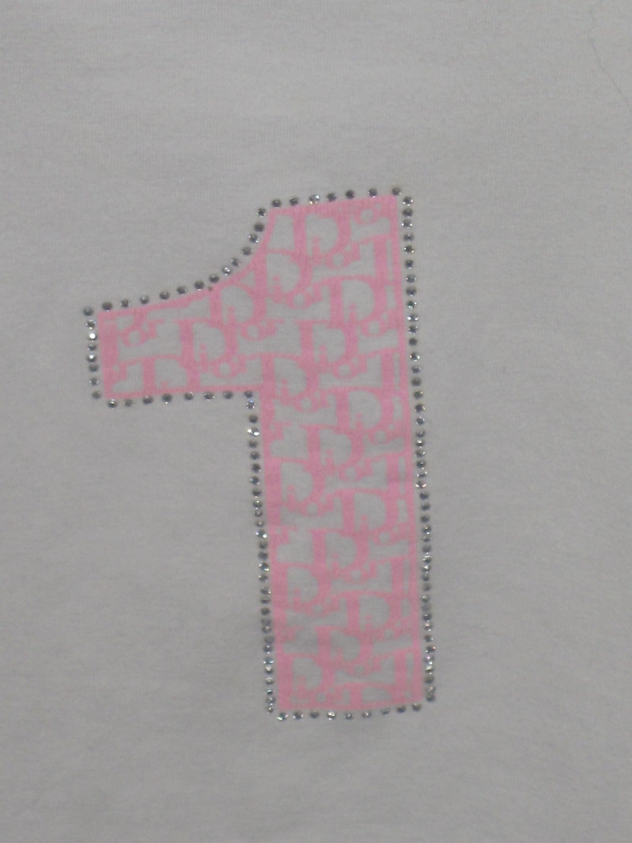 Vintage Dior baby tee pink Rhinestone