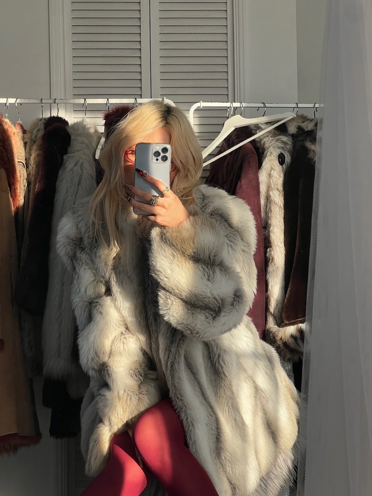 Vintage classic Holiday faux fur coat