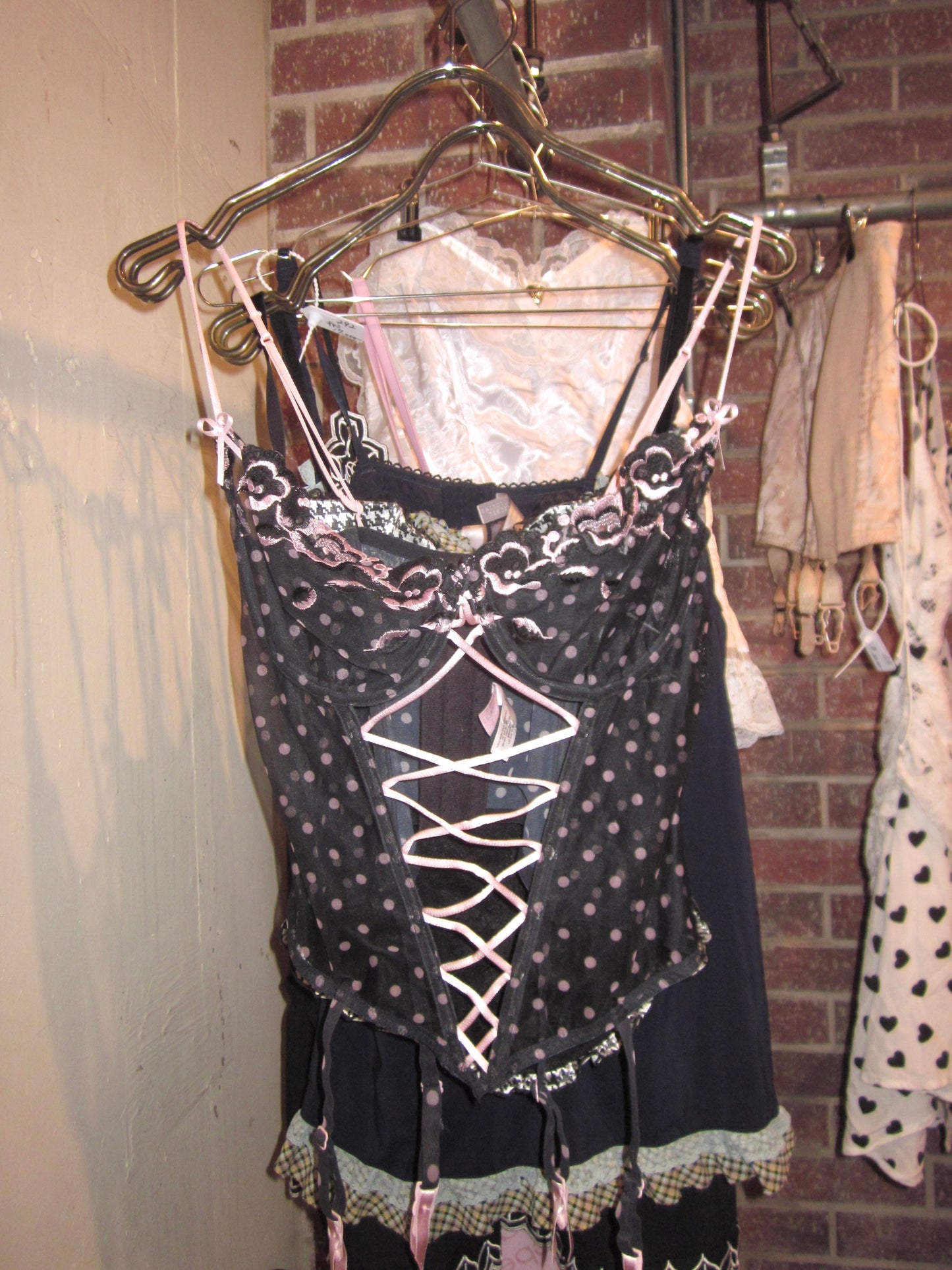 Y2K VS polka dot bustier corset