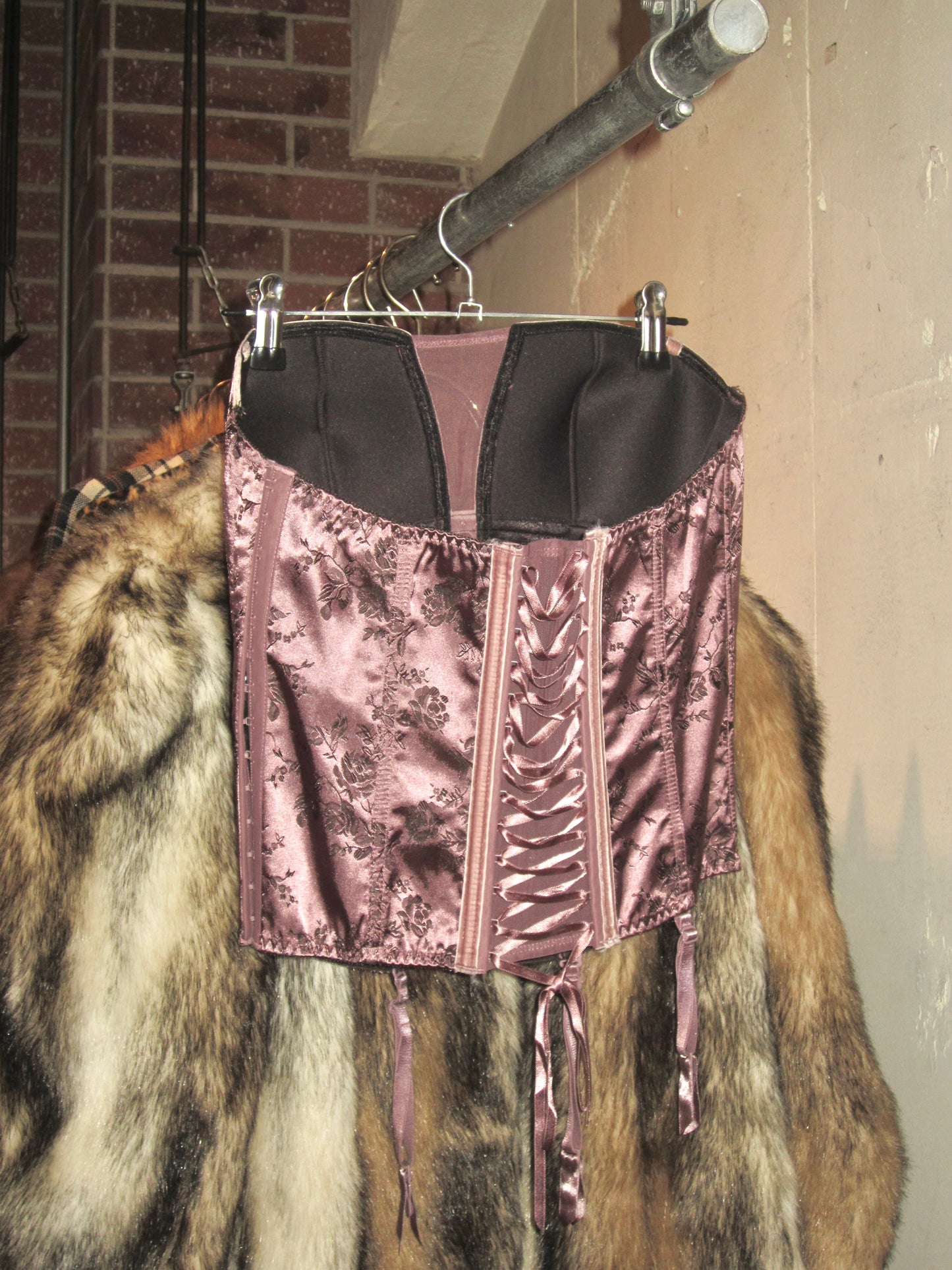 00s US bronze meshed corset