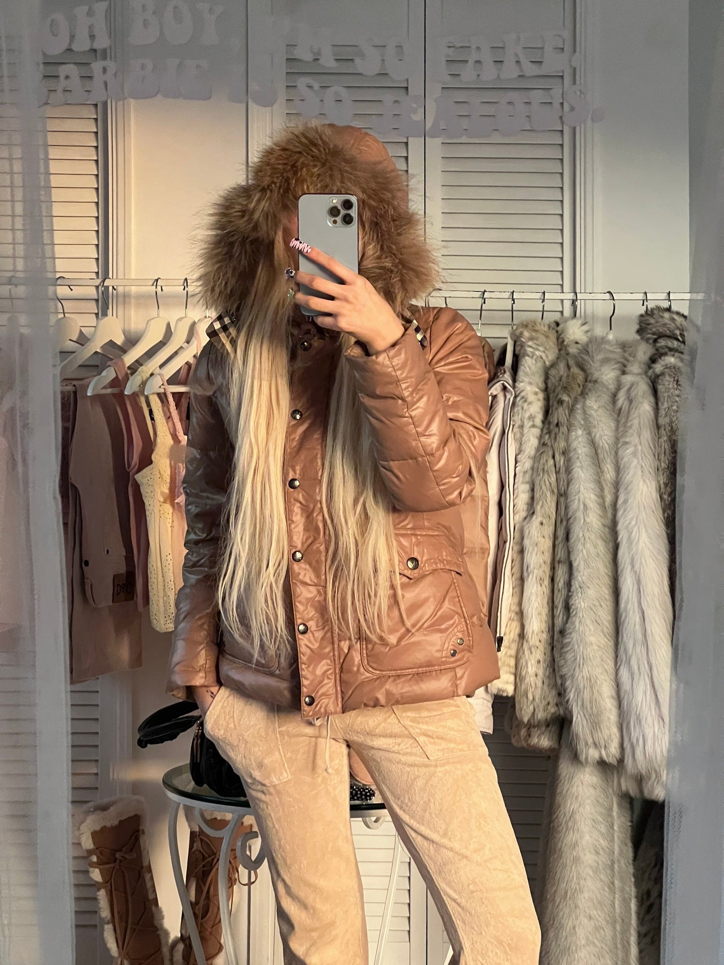 Burberry chocolate puffer down jacket