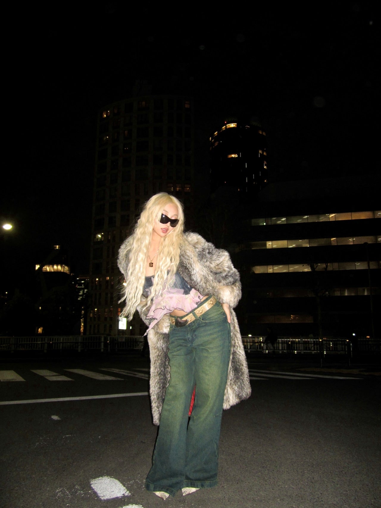 Silver fox majesty long faux fur coat