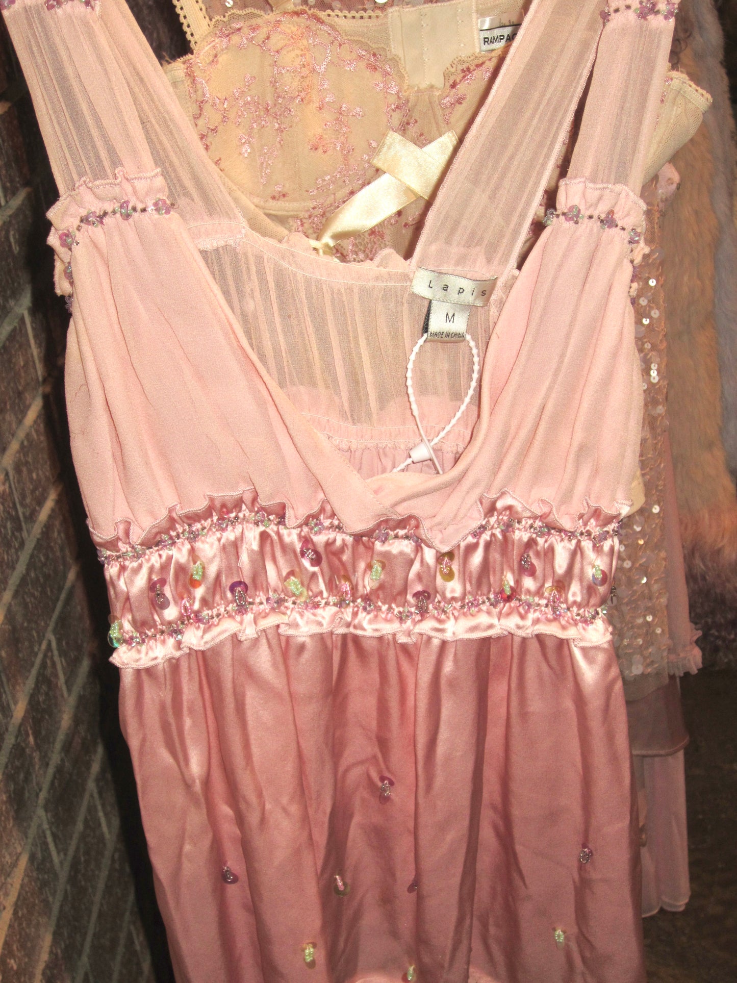 00s vintage exclusive pink silk fairy tank top
