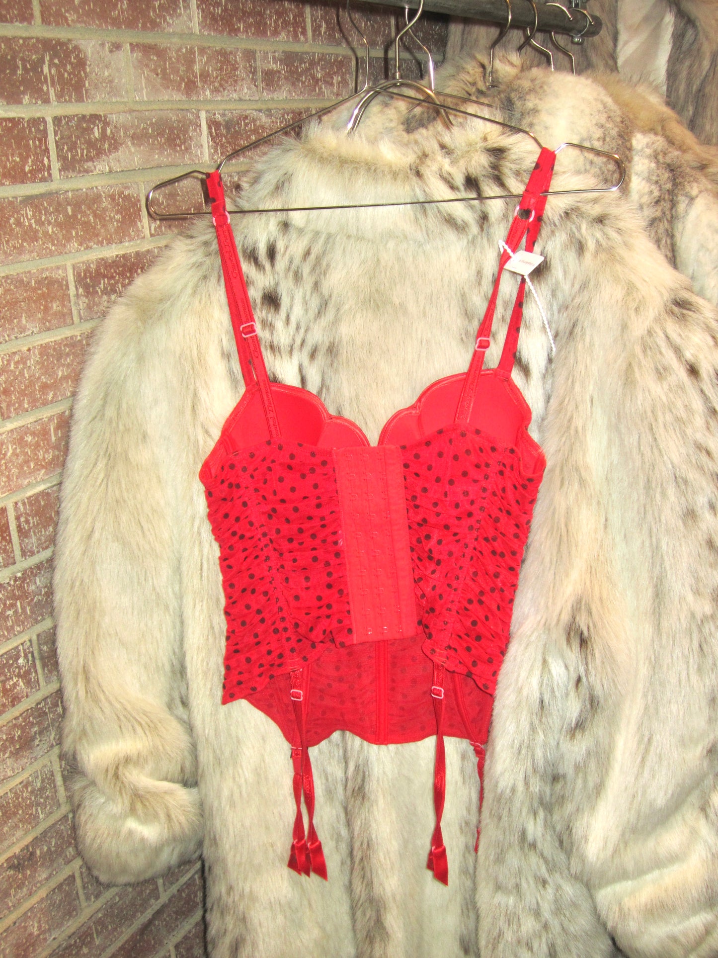 Chantal thomass Red Black Polka Dot
Lace-Up Bustier