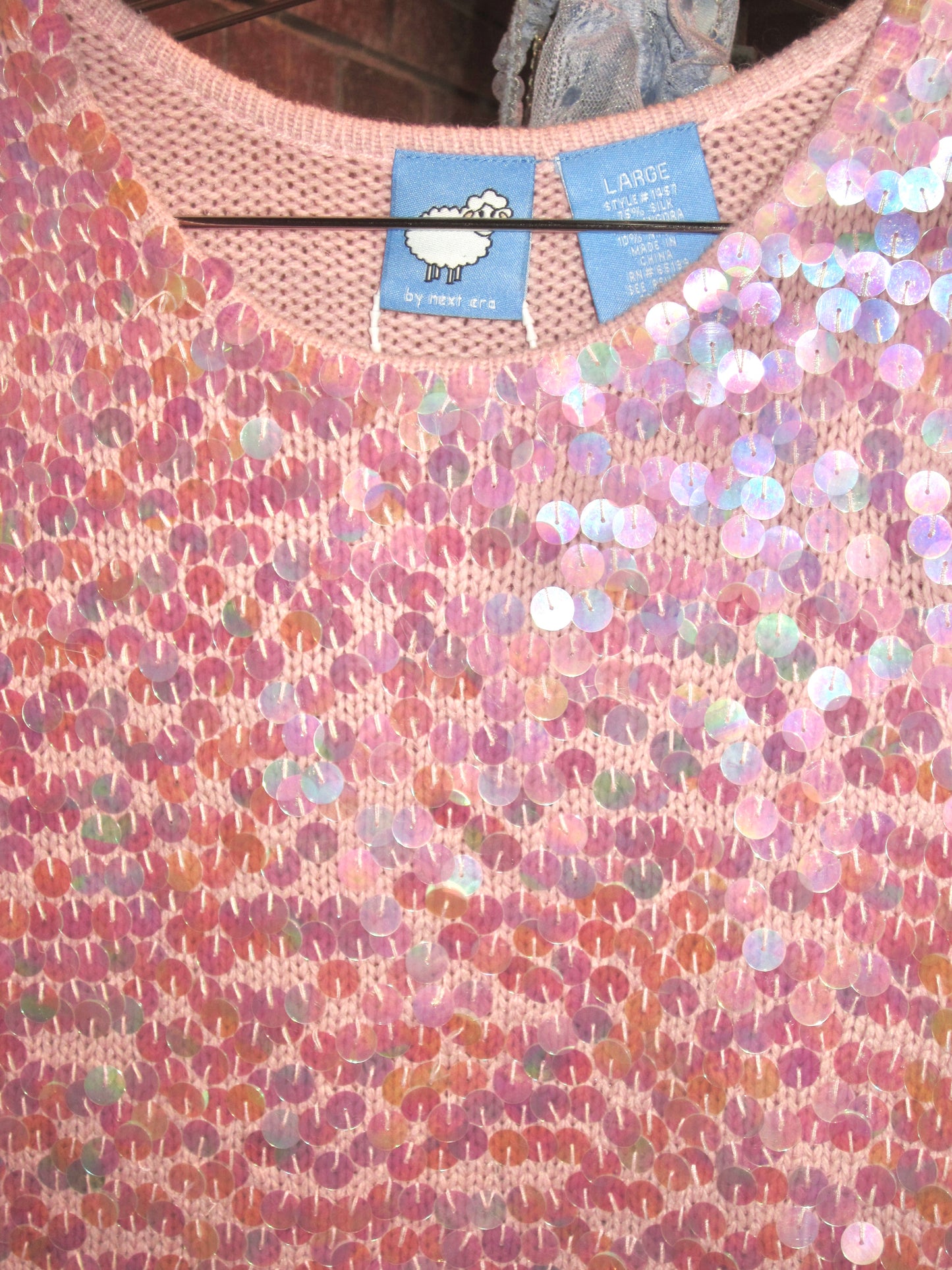 00s pink sequin knit tank