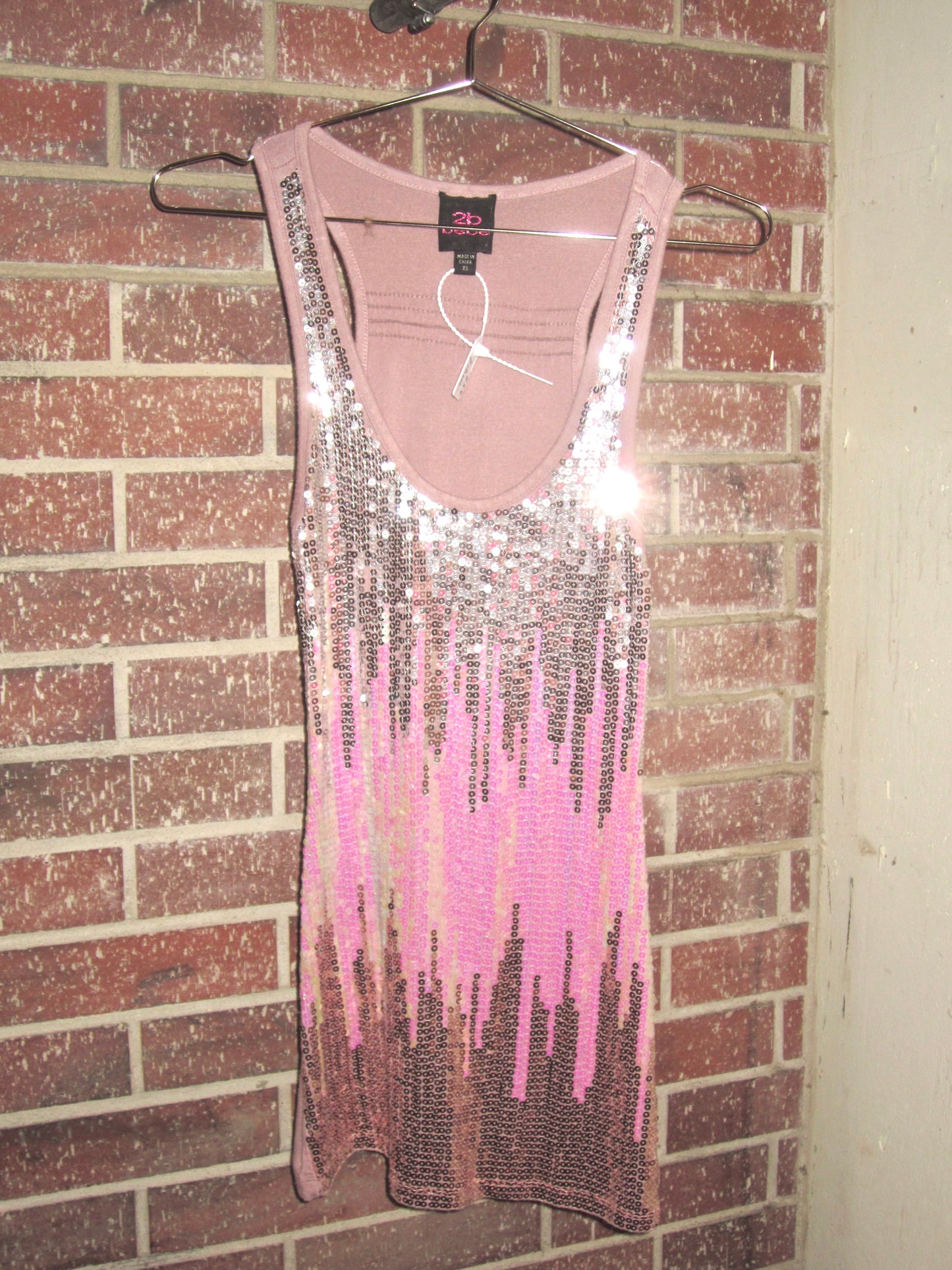 00s pink sequin top