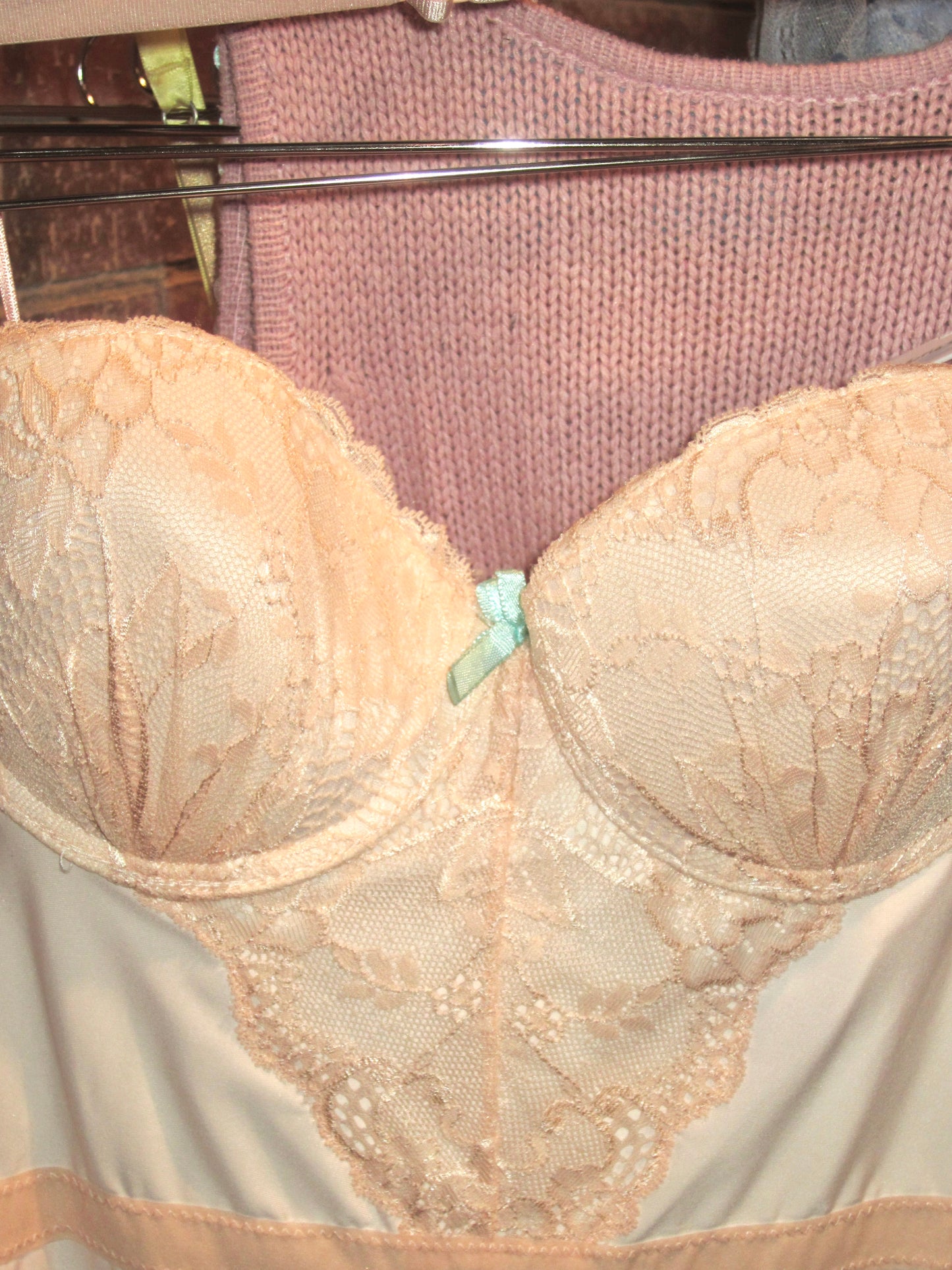00s light pink peach bustier top