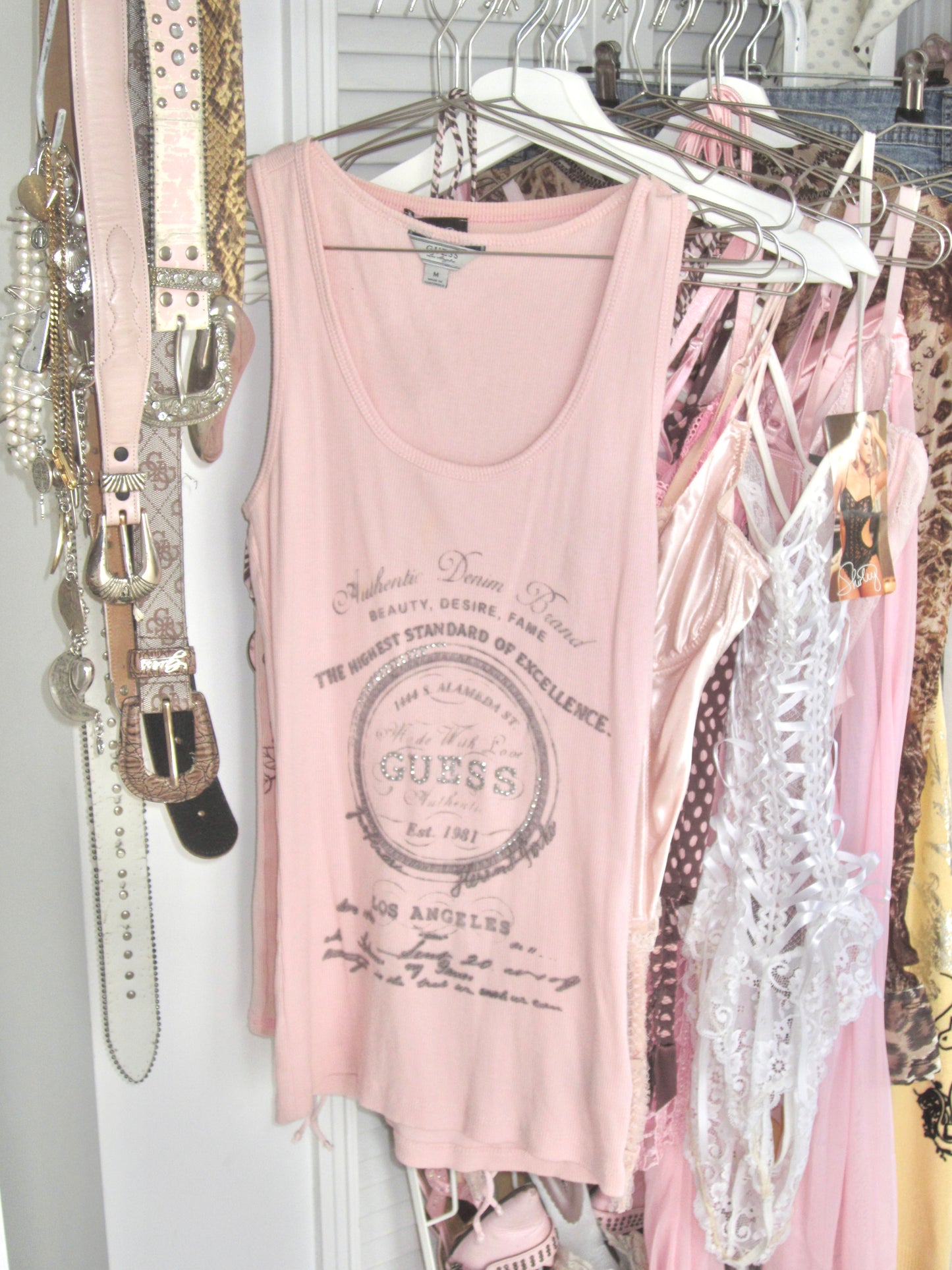 00s guess pink tank