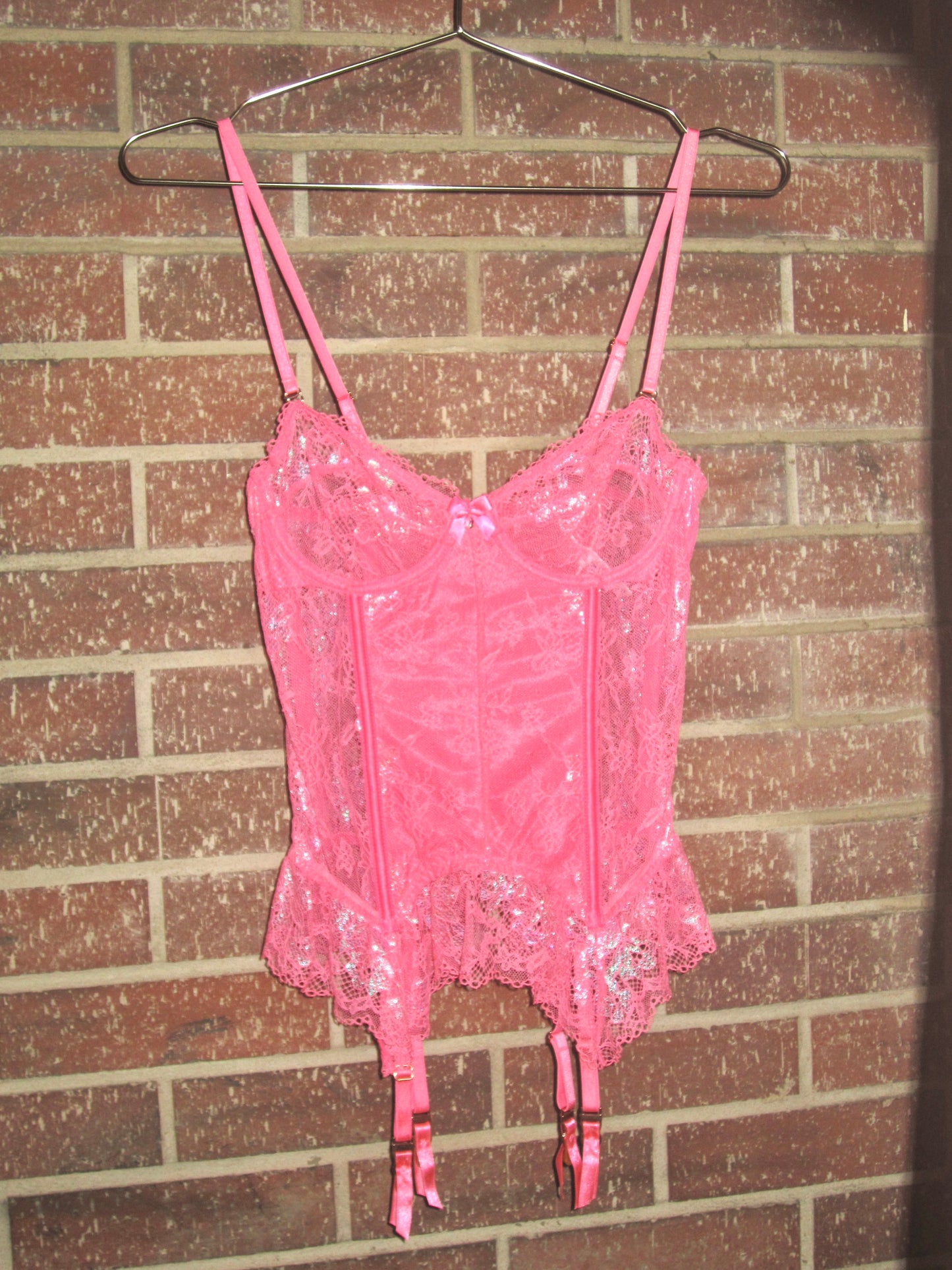 Y2K VS hot pink corset top