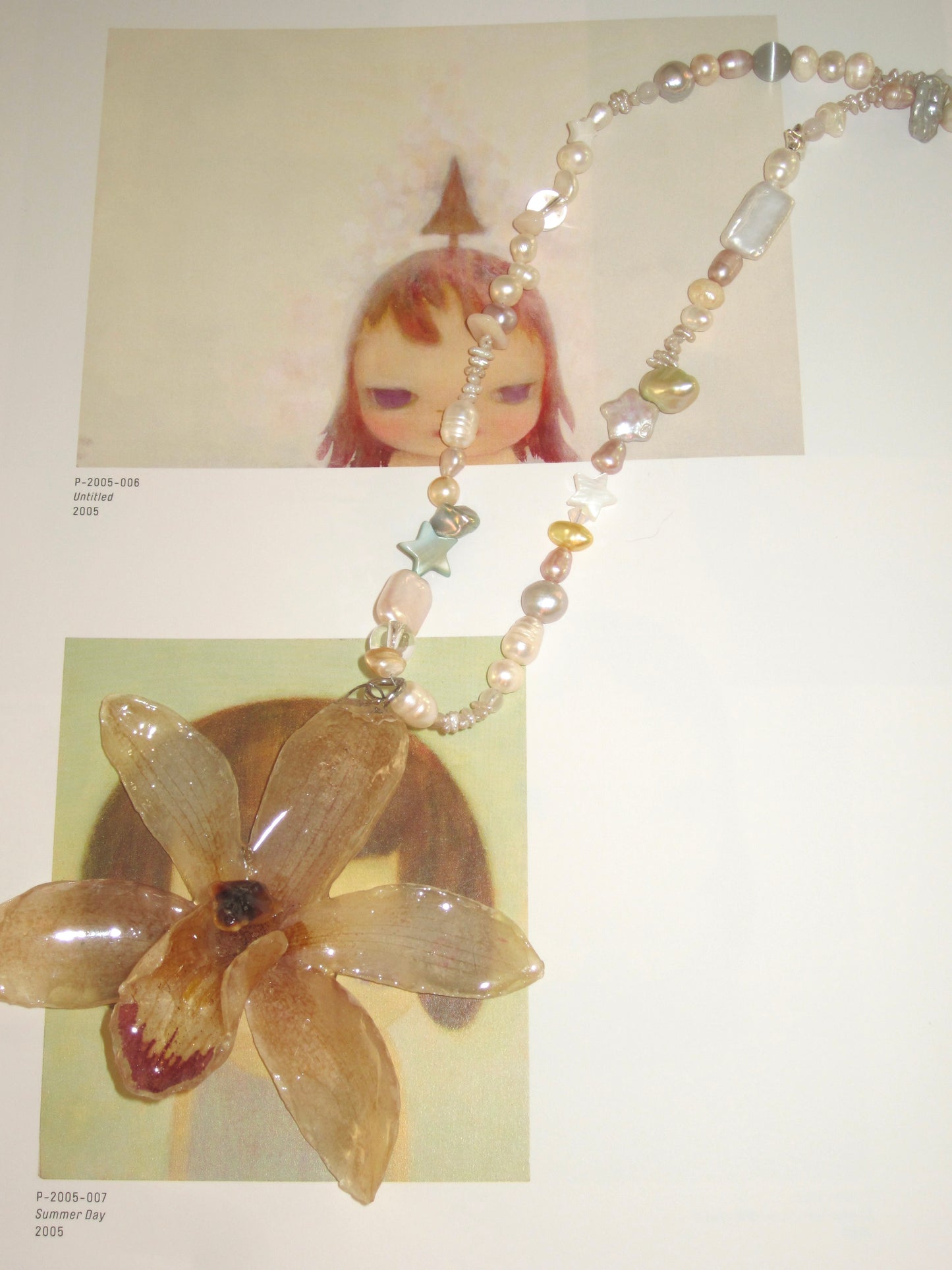 “Caramel butter” real flower necklace