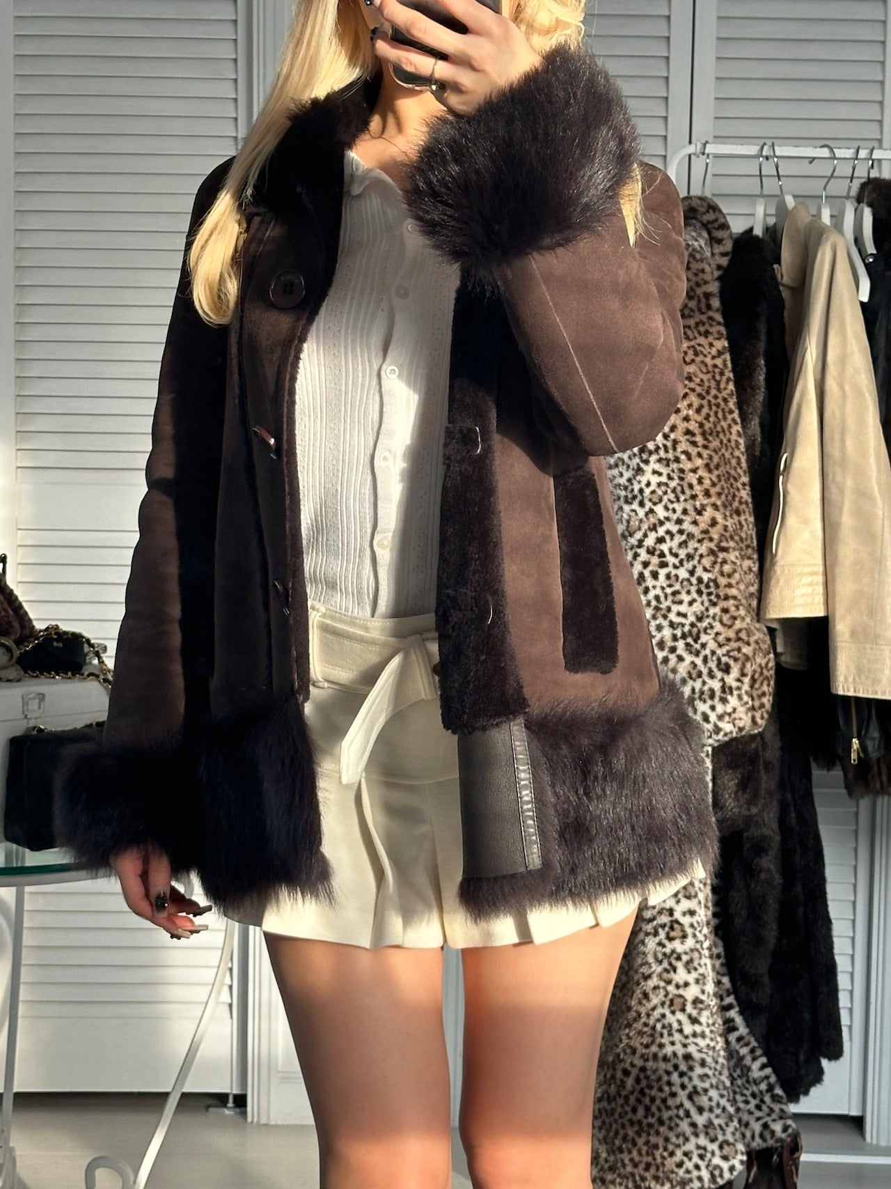 Classic polo girl mouton jacket