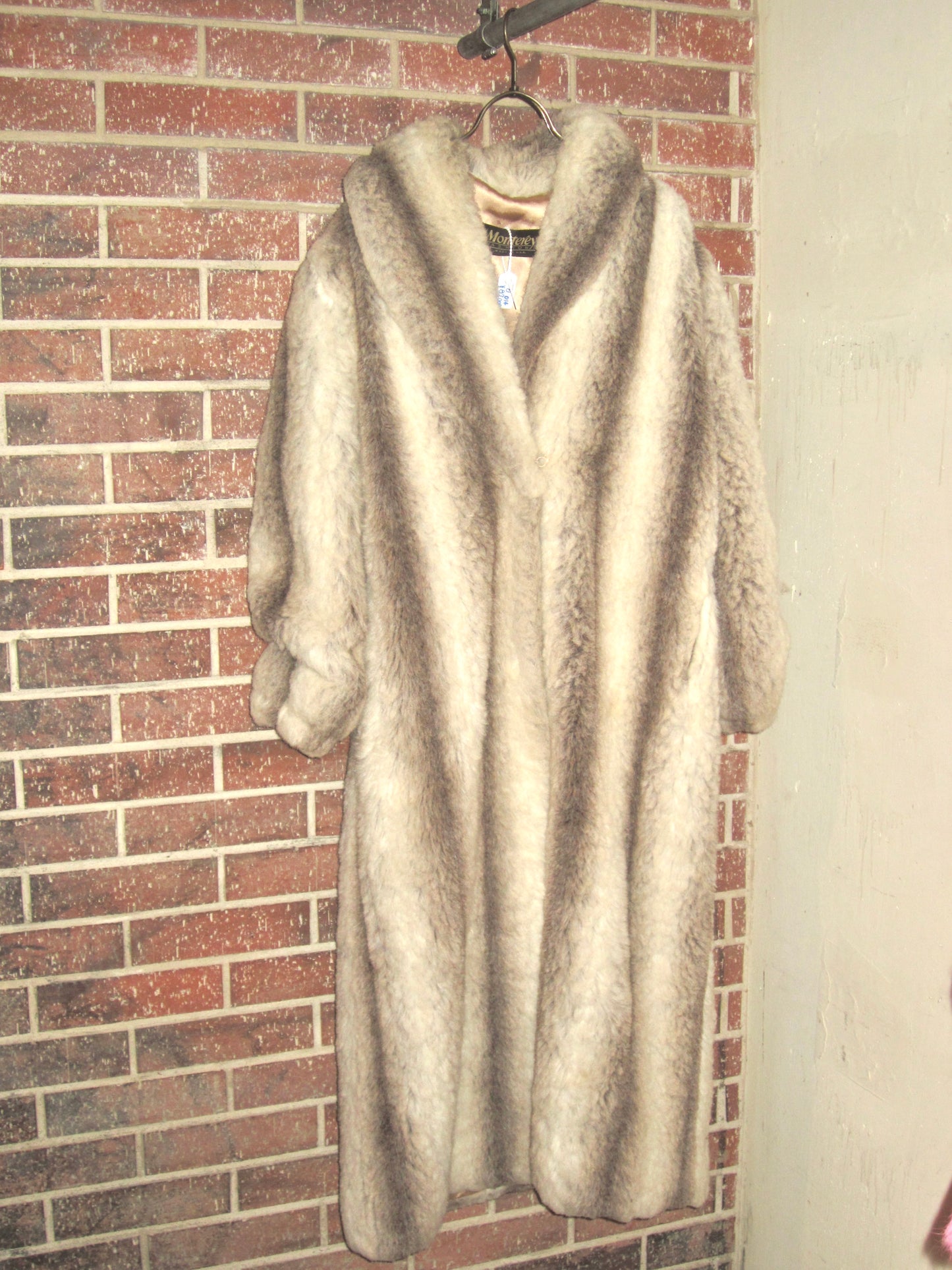 Vintage Monterey cream latte long faux fur coat