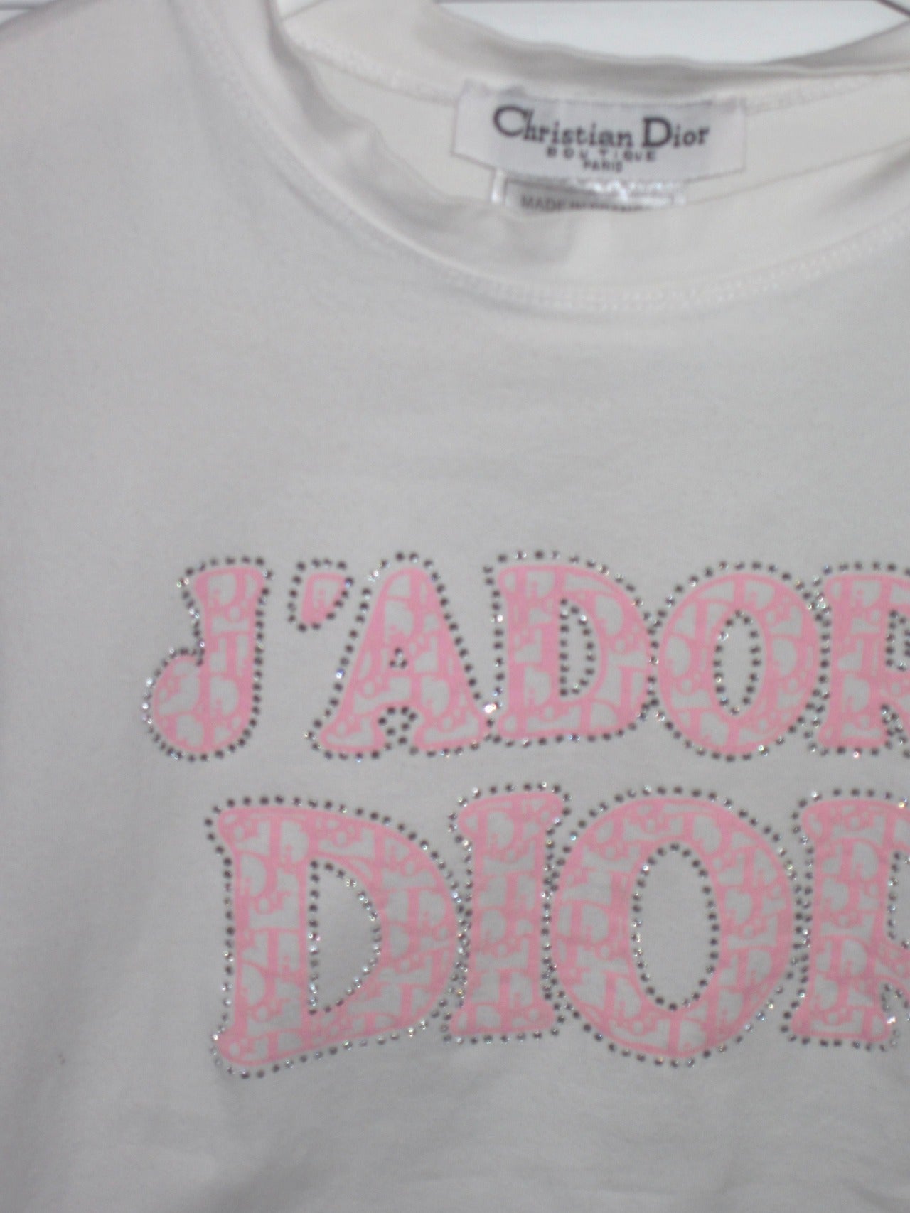 Vintage Dior baby tee pink Rhinestone
