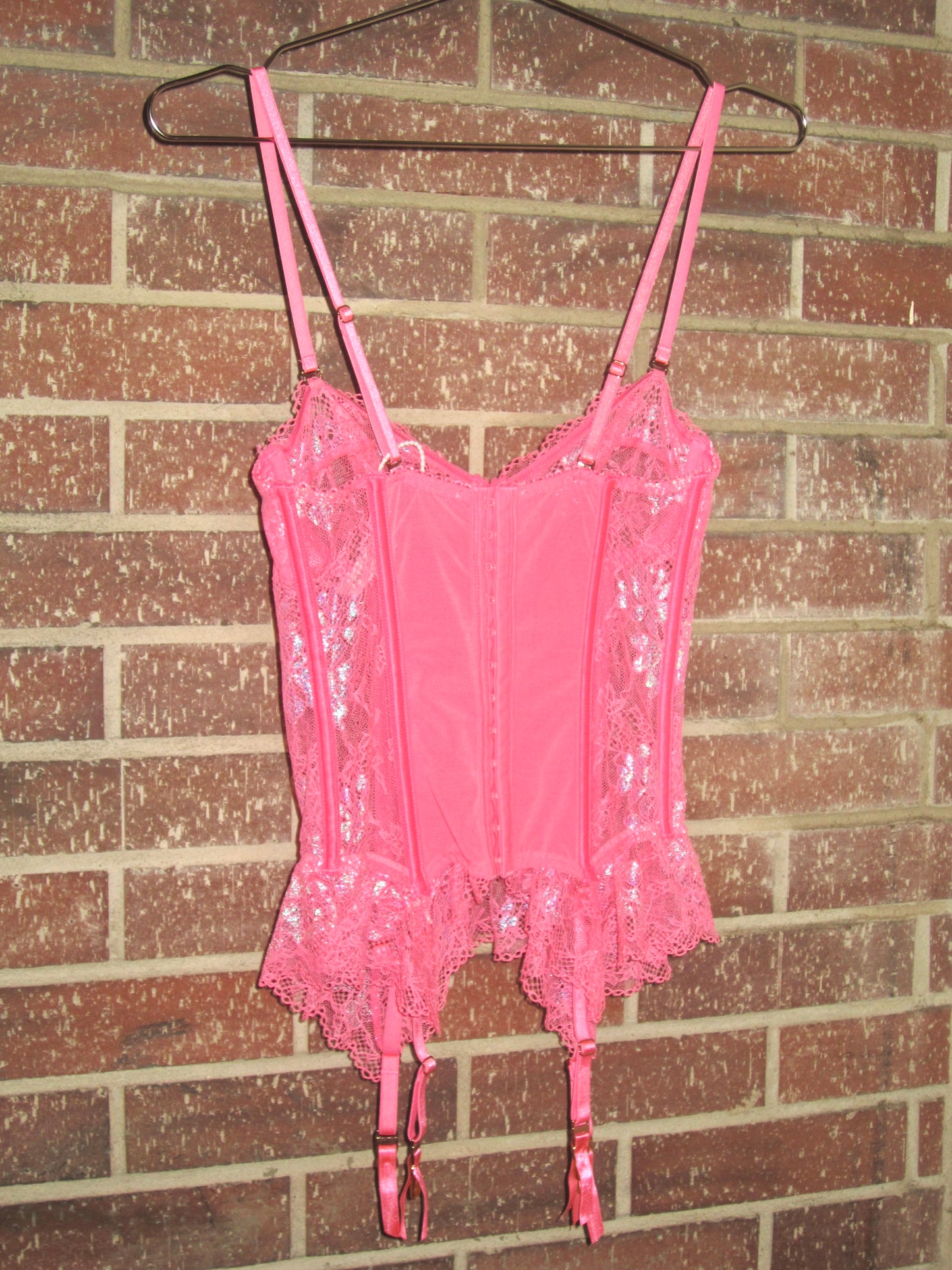 Y2K VS hot pink corset top