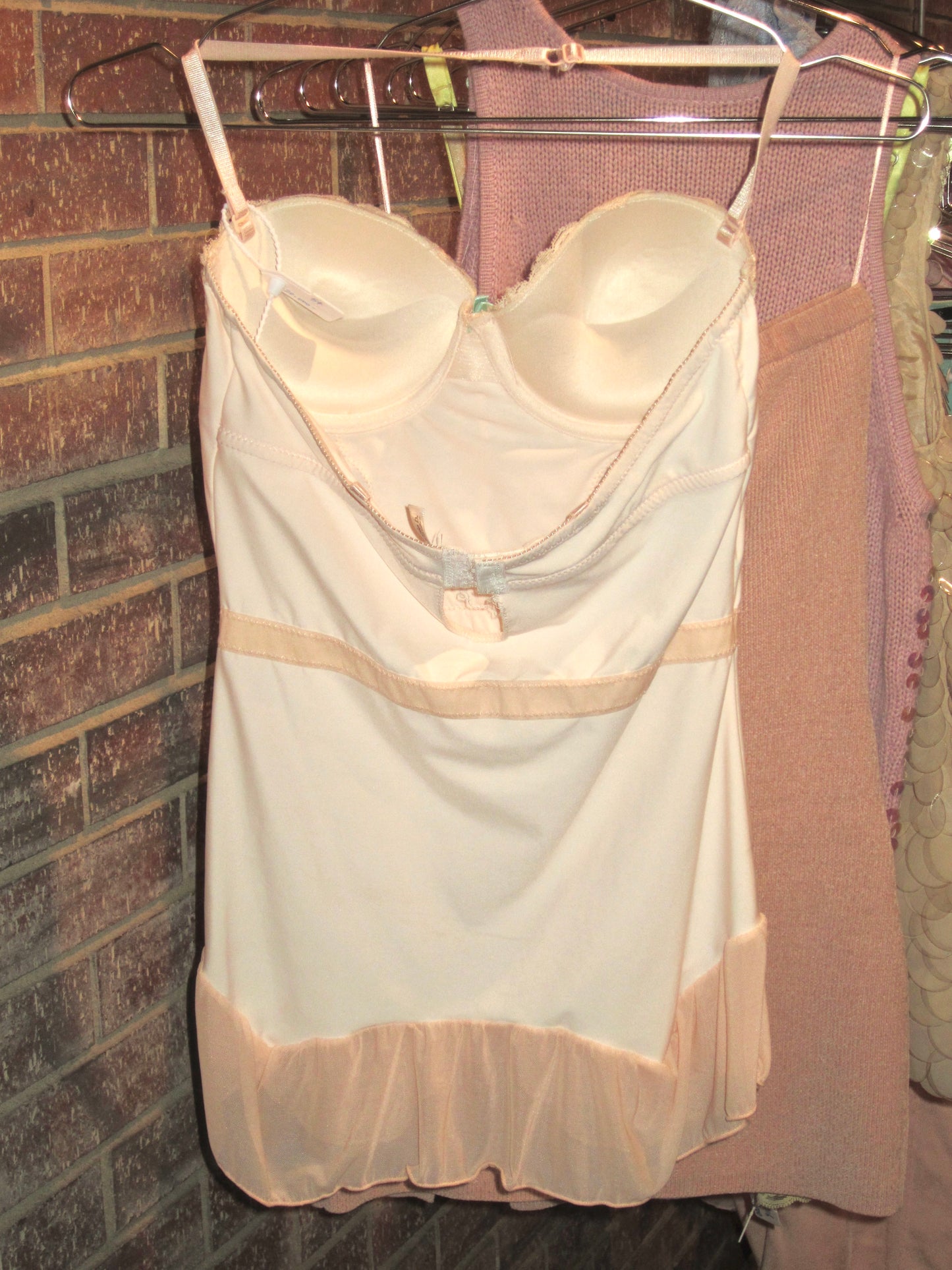00s light pink peach bustier top