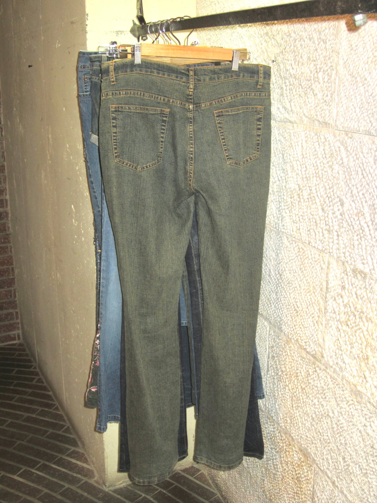 00s bohemian beaded wide denim