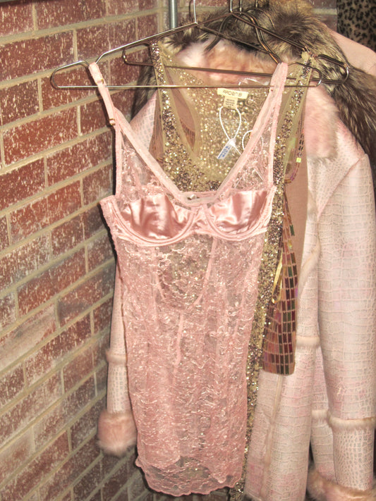 00s VS 60s inspired lace mini dress