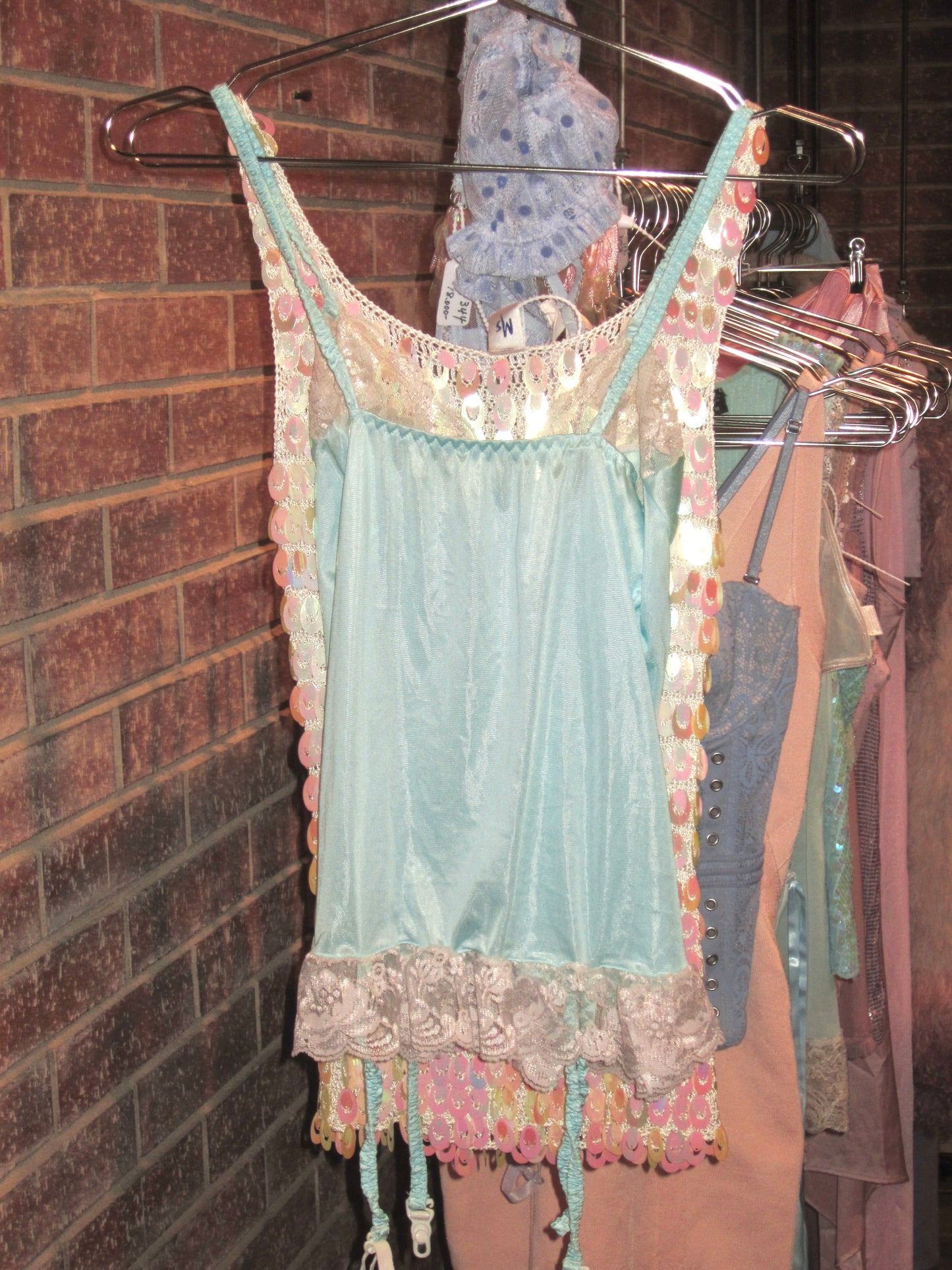 00s US Baby blue lace slip