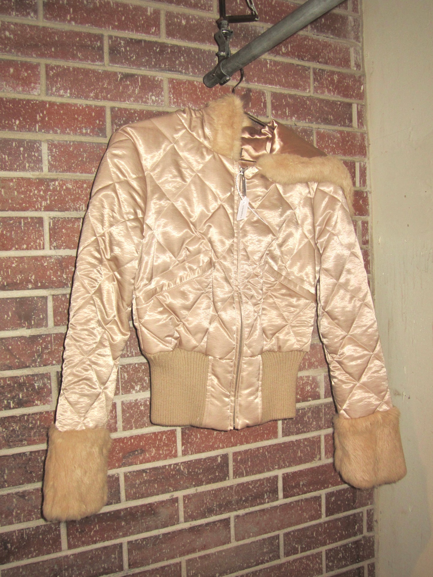 00s Bebe satin cropped zip up