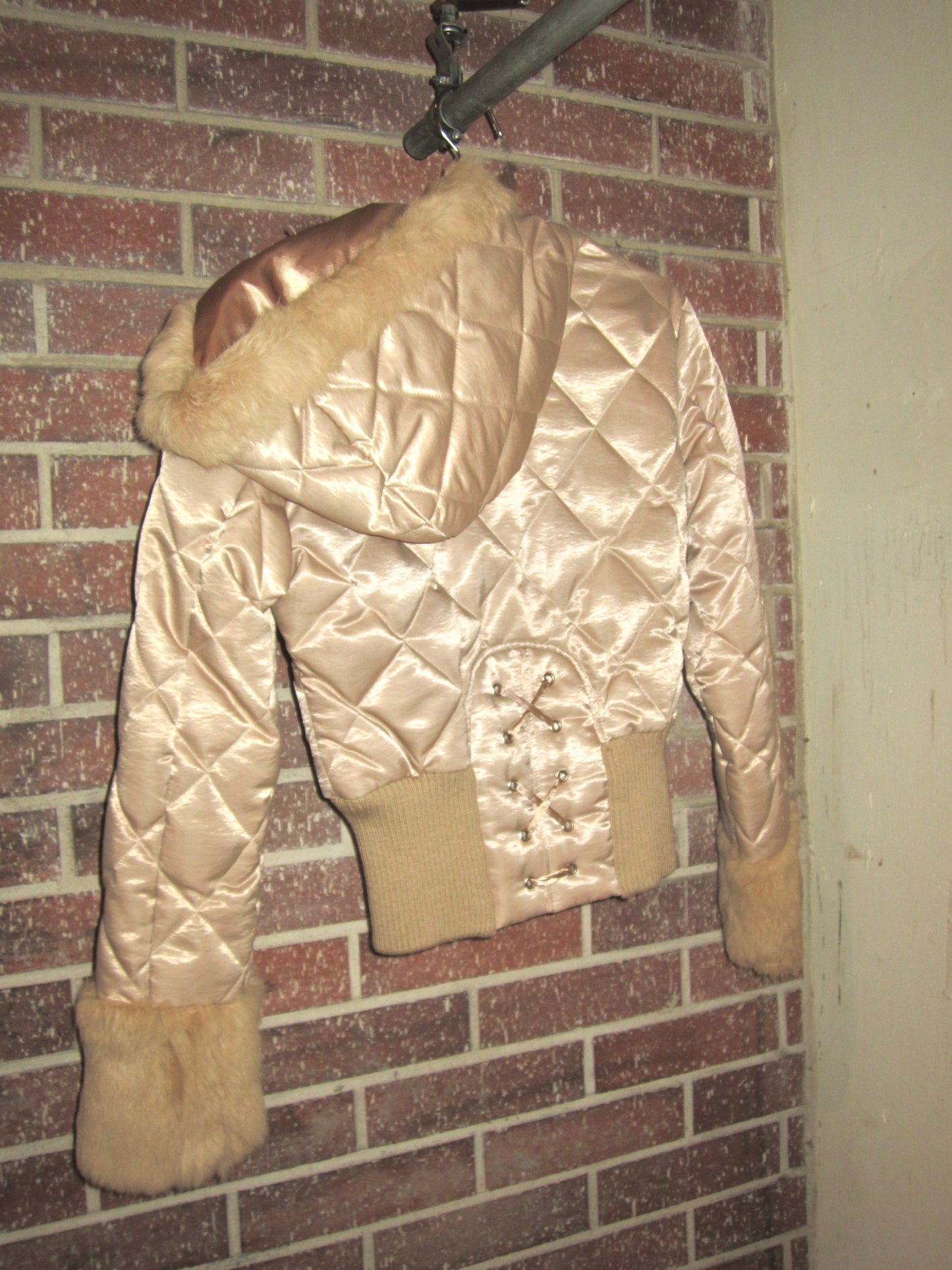 00s Bebe satin cropped zip up
