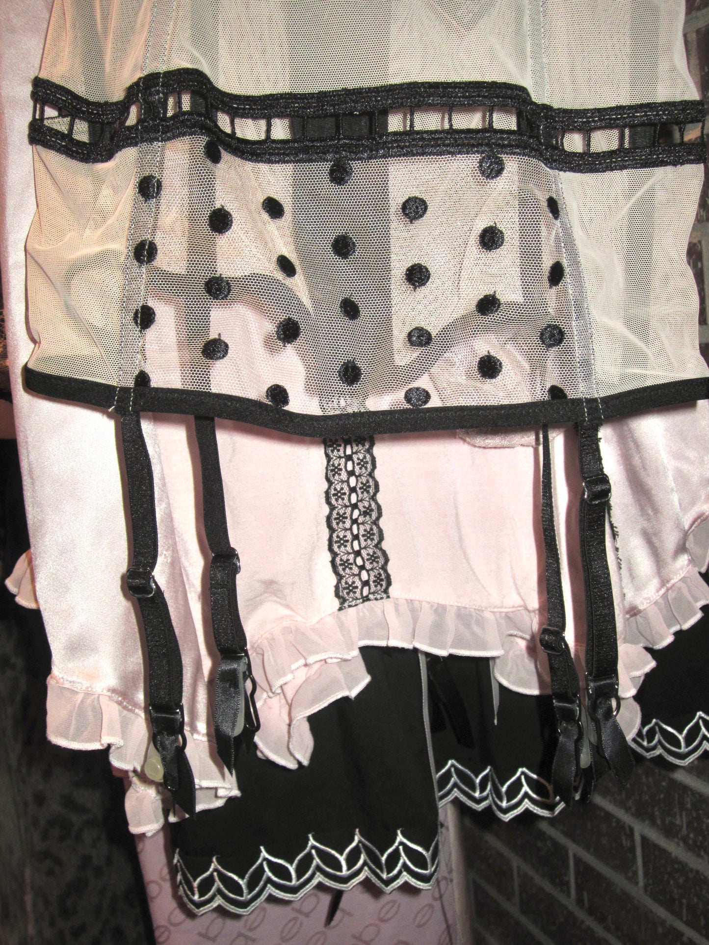 00s VS black polka dot bustier