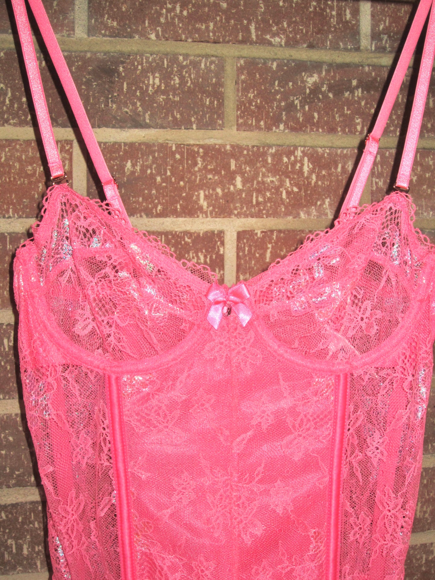 Y2K VS hot pink corset top