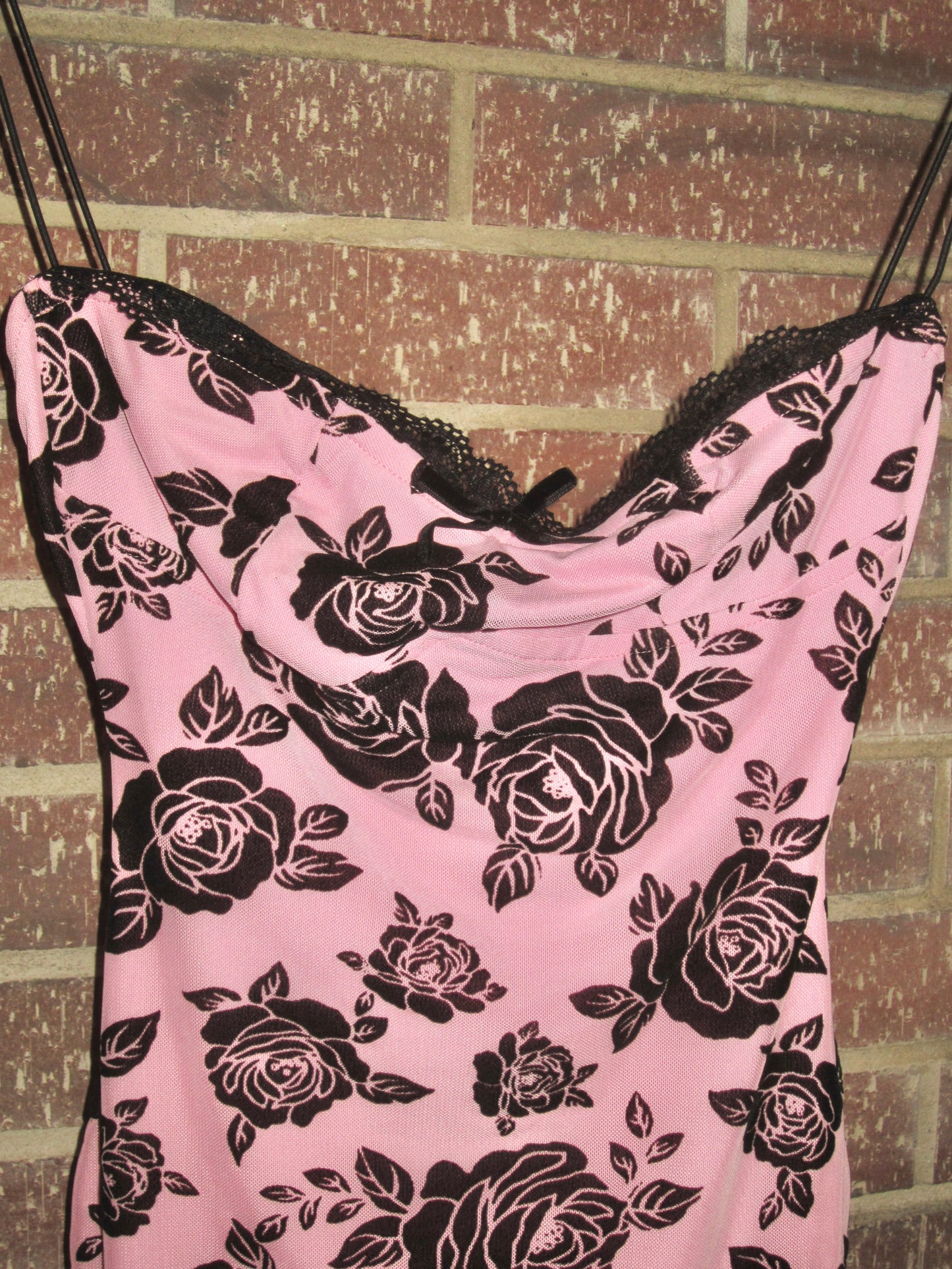 Pink floral goth rose mini dress