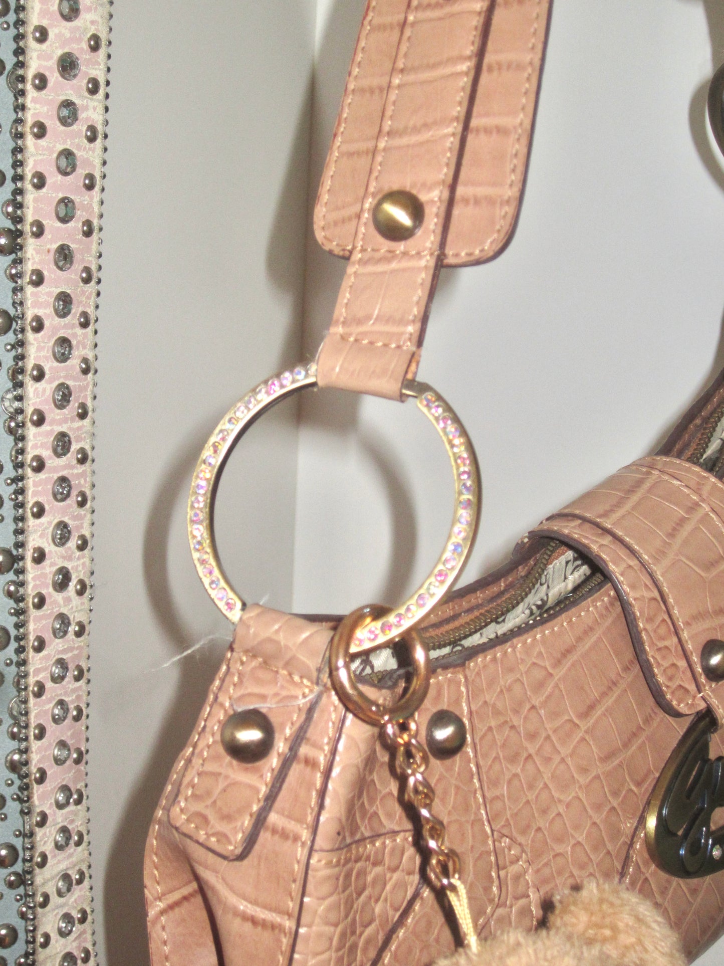 Guess Rhinestone Croc Bag