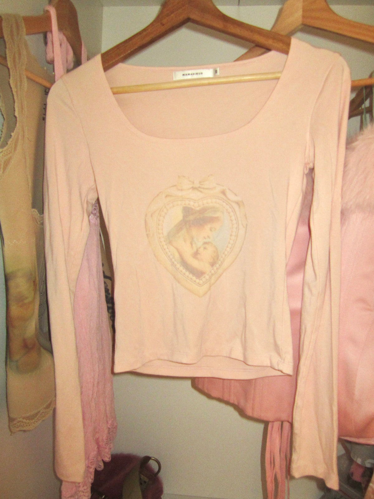 Pink Cherub Heart Long Sleeve Top