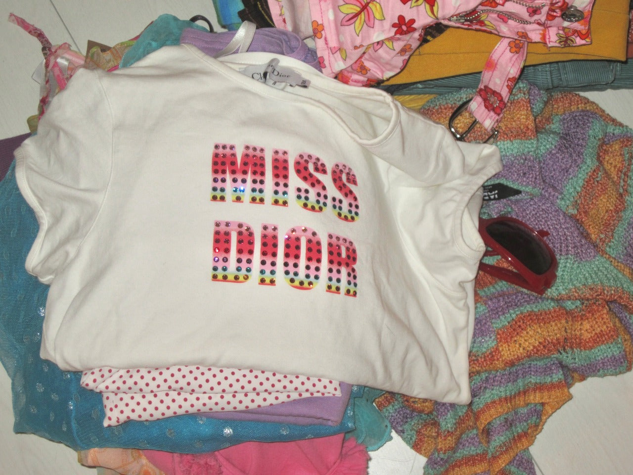 Vintage miss Dior rhinestone tee