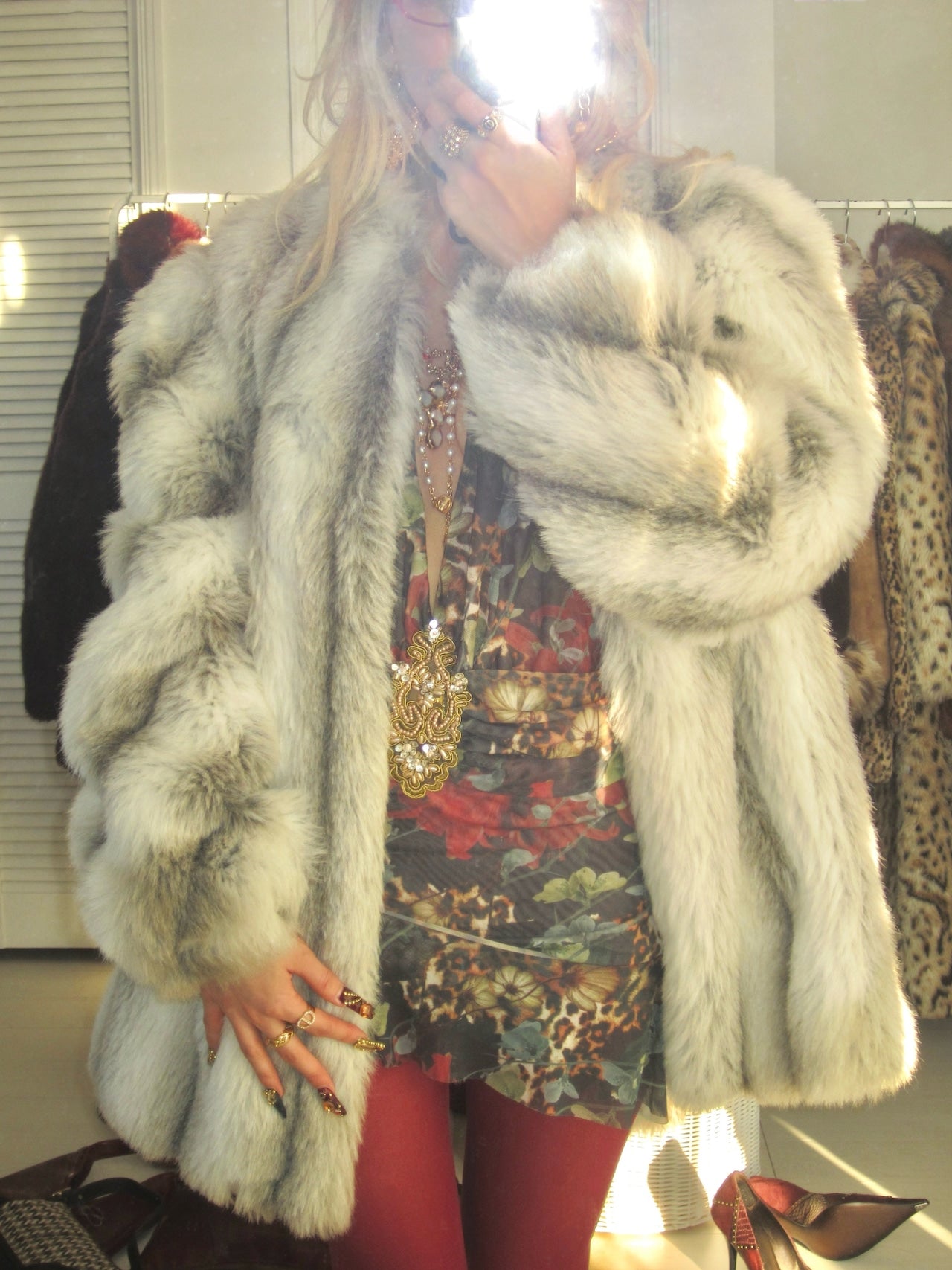 Vintage classic Holiday faux fur coat