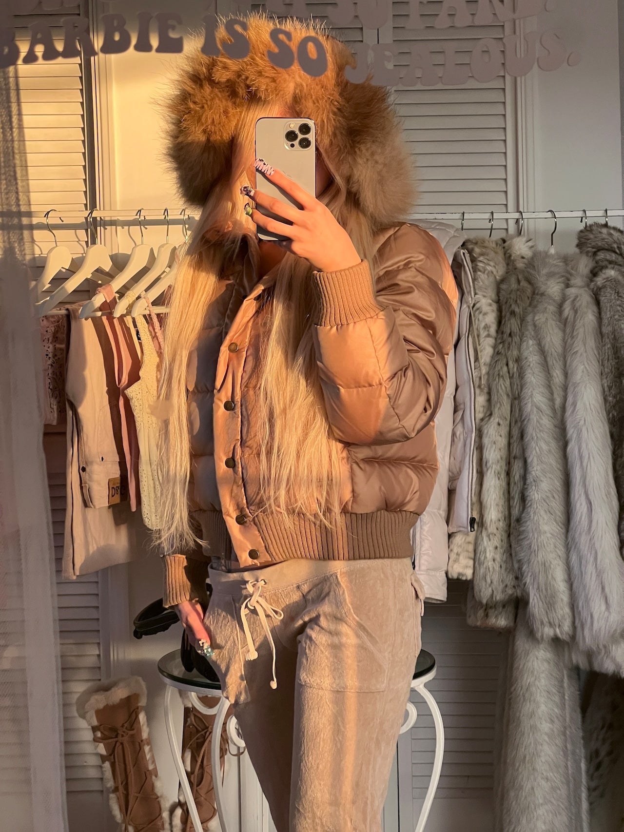 Burberry brown down jacket