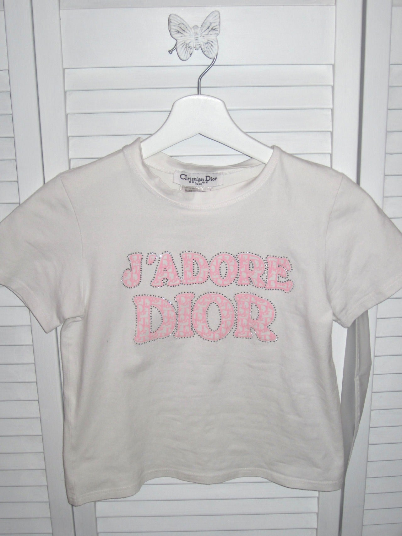 Vintage Dior baby tee pink Rhinestone
