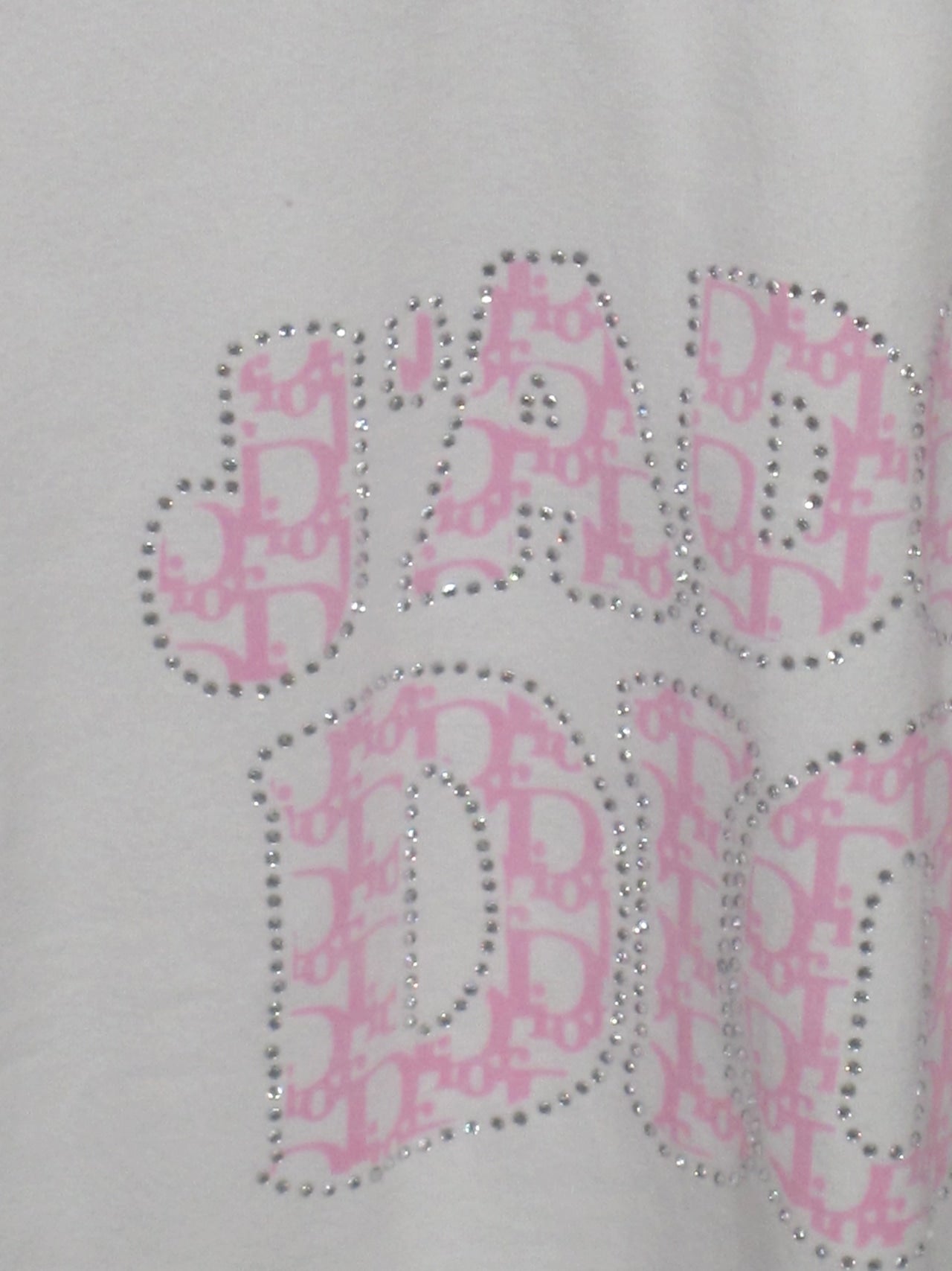 Vintage dior baby tee pink rhinestone