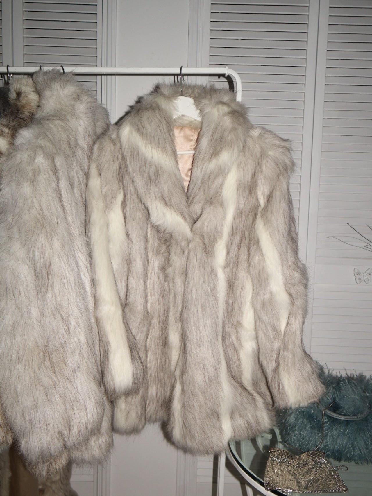 The EXCLUSIVE white faux fox fur coat