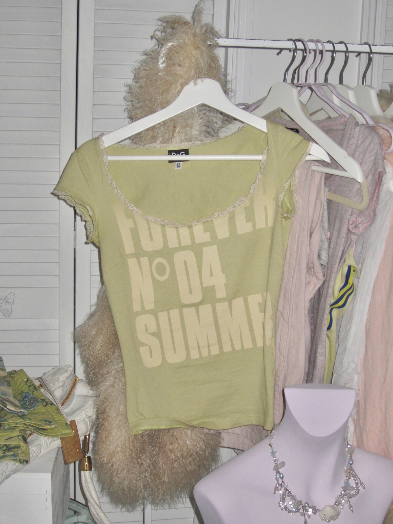 D&G ruffle body fit tee