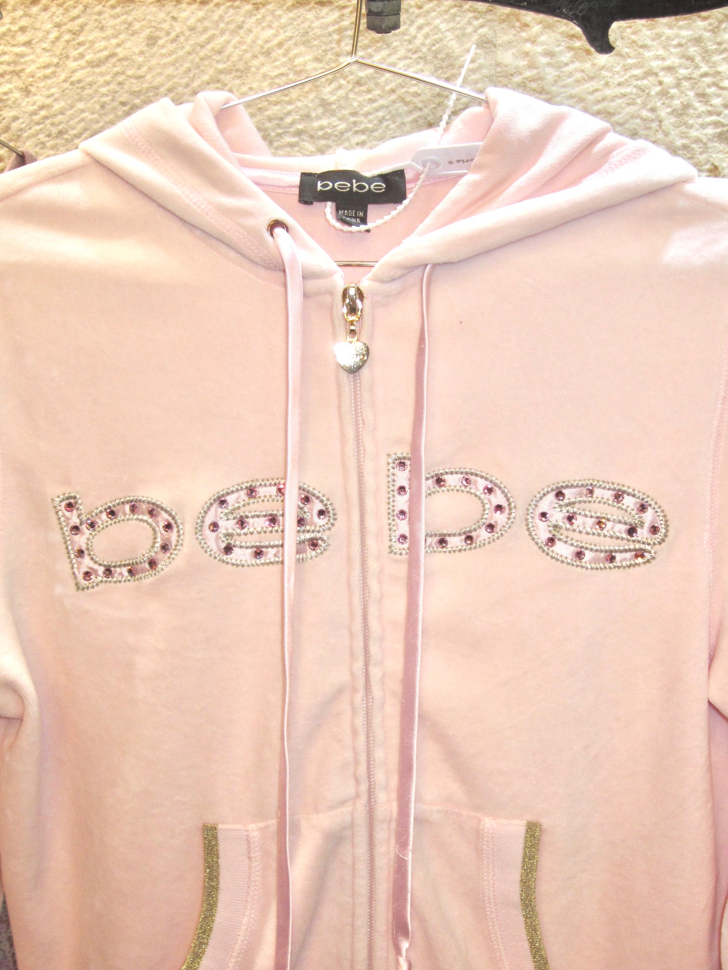 00s bebe powder pink zip up hoodie