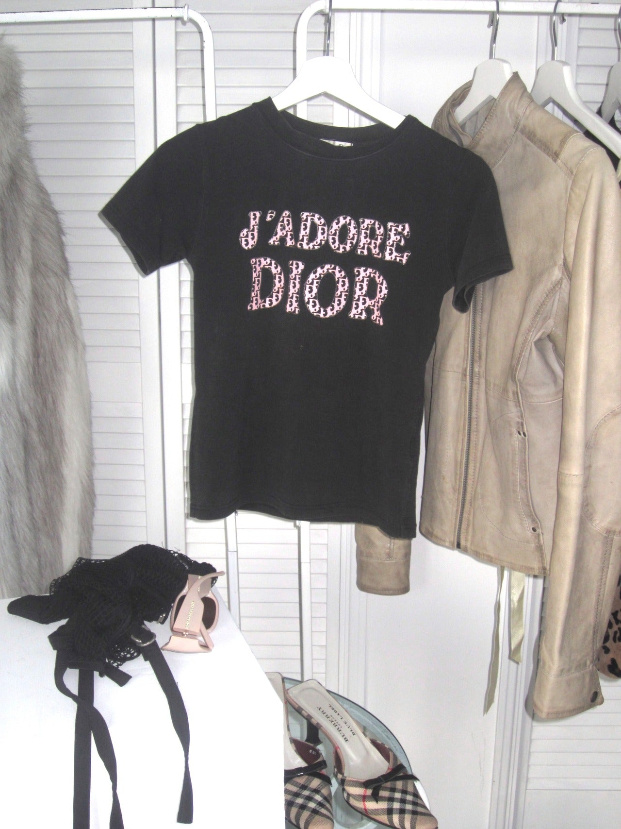 Vintage Dior pink glitter tee