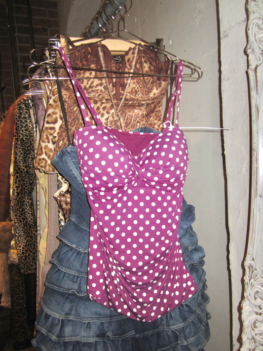 00s polka dot purple camisole
