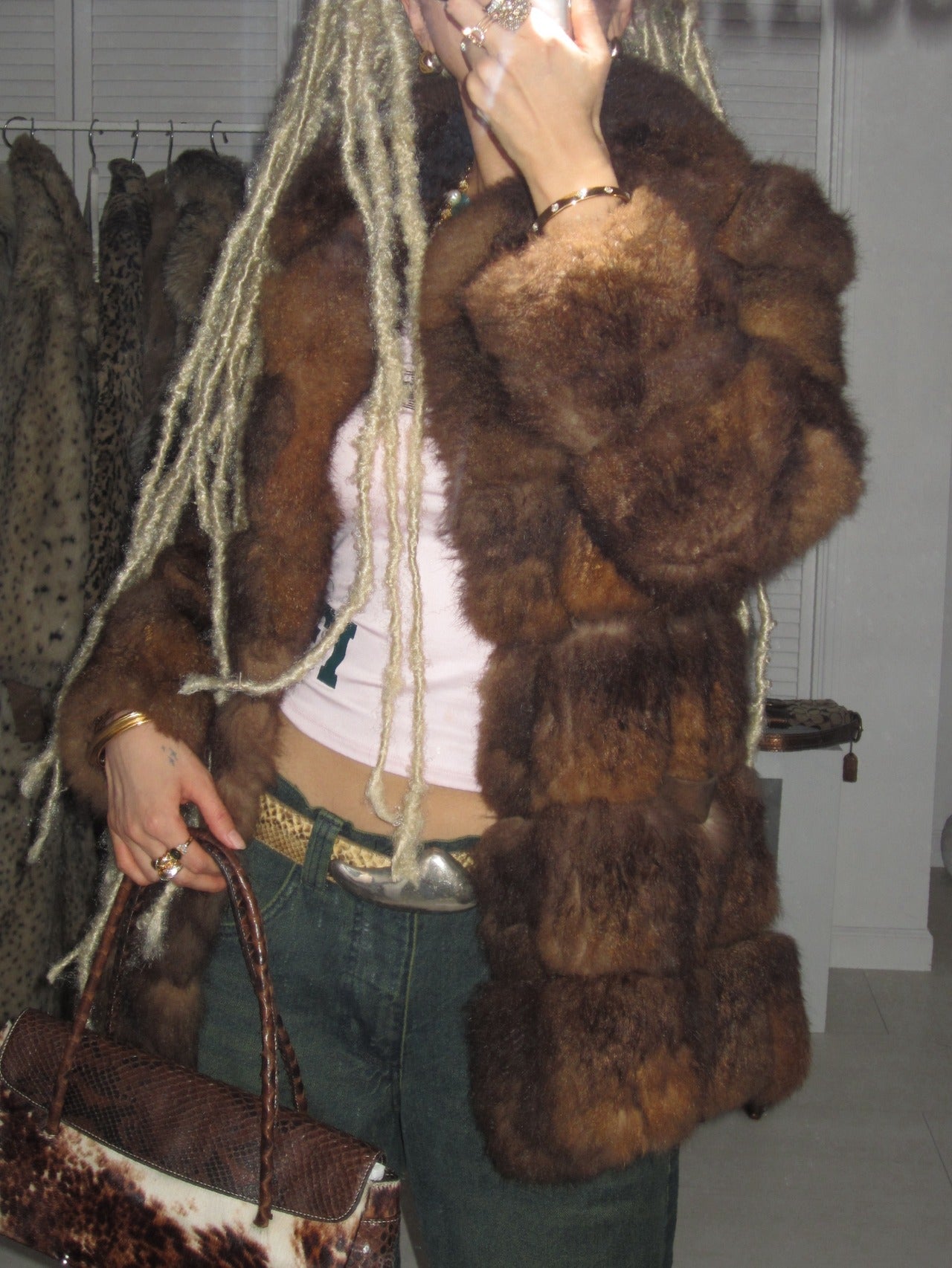 Fluffy bear faux fur coat