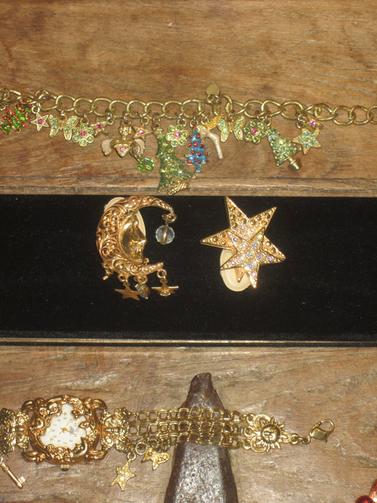 Vintage Kirks Folly celestial earrings