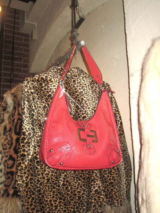 00s guess red croc shoulder bag