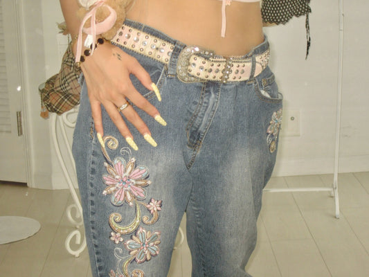 Y2K angels super embroidered denim