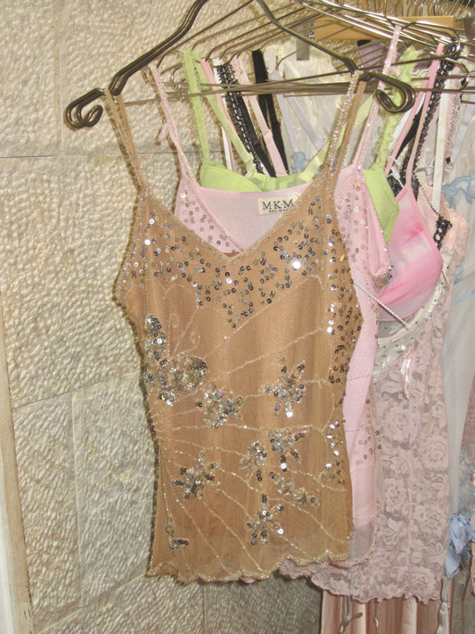 Terms in Beige sequin camisole