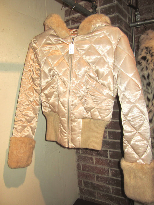 00s Bebe satin cropped zip up