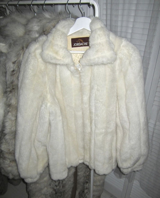 Dreamy cloud zip up faux fur jacket