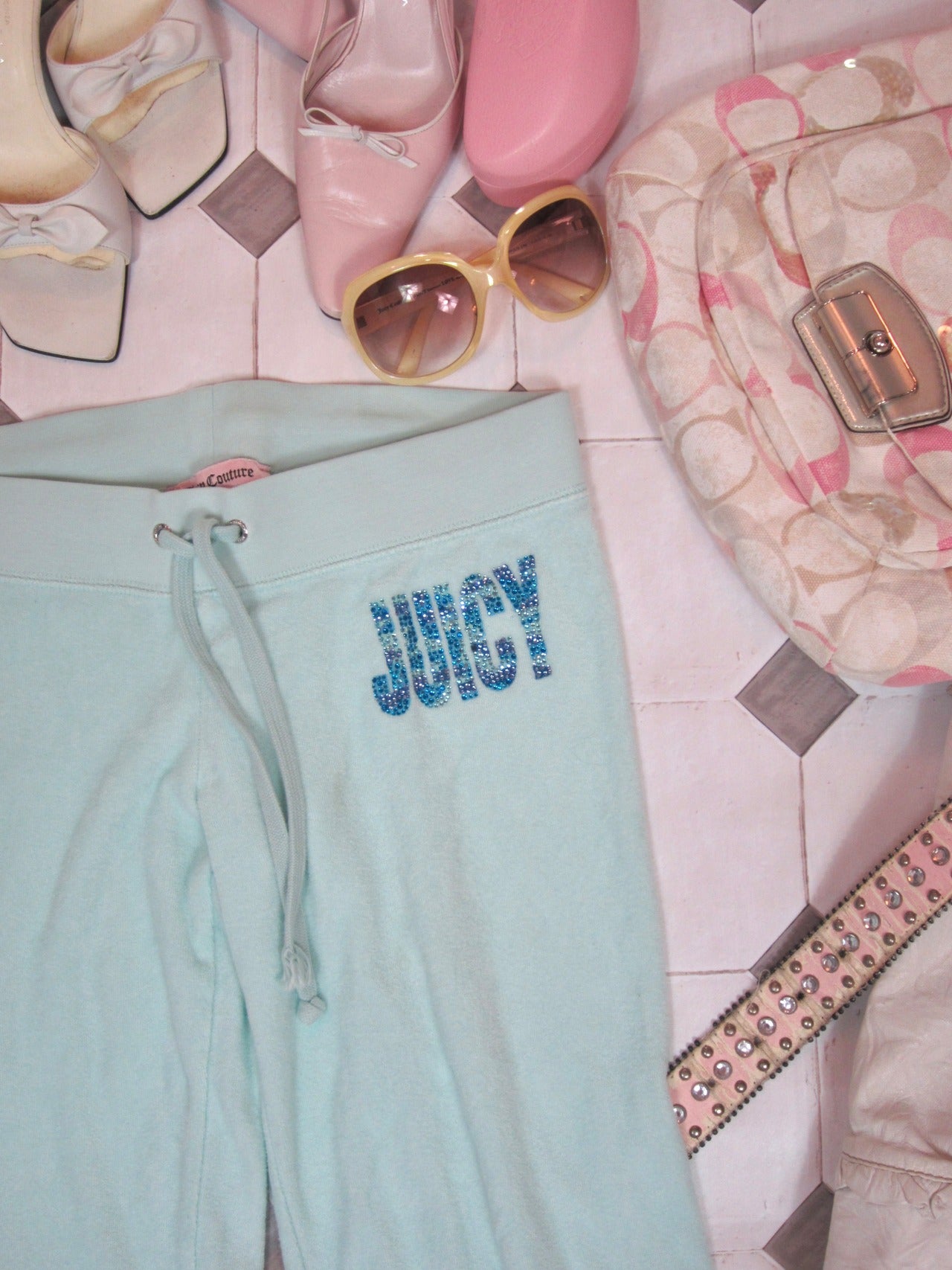 00s juicy couture blue track pants