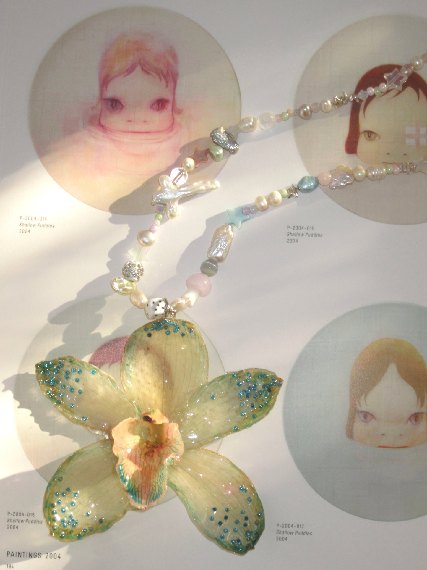 “Candy glazed” real flower necklace